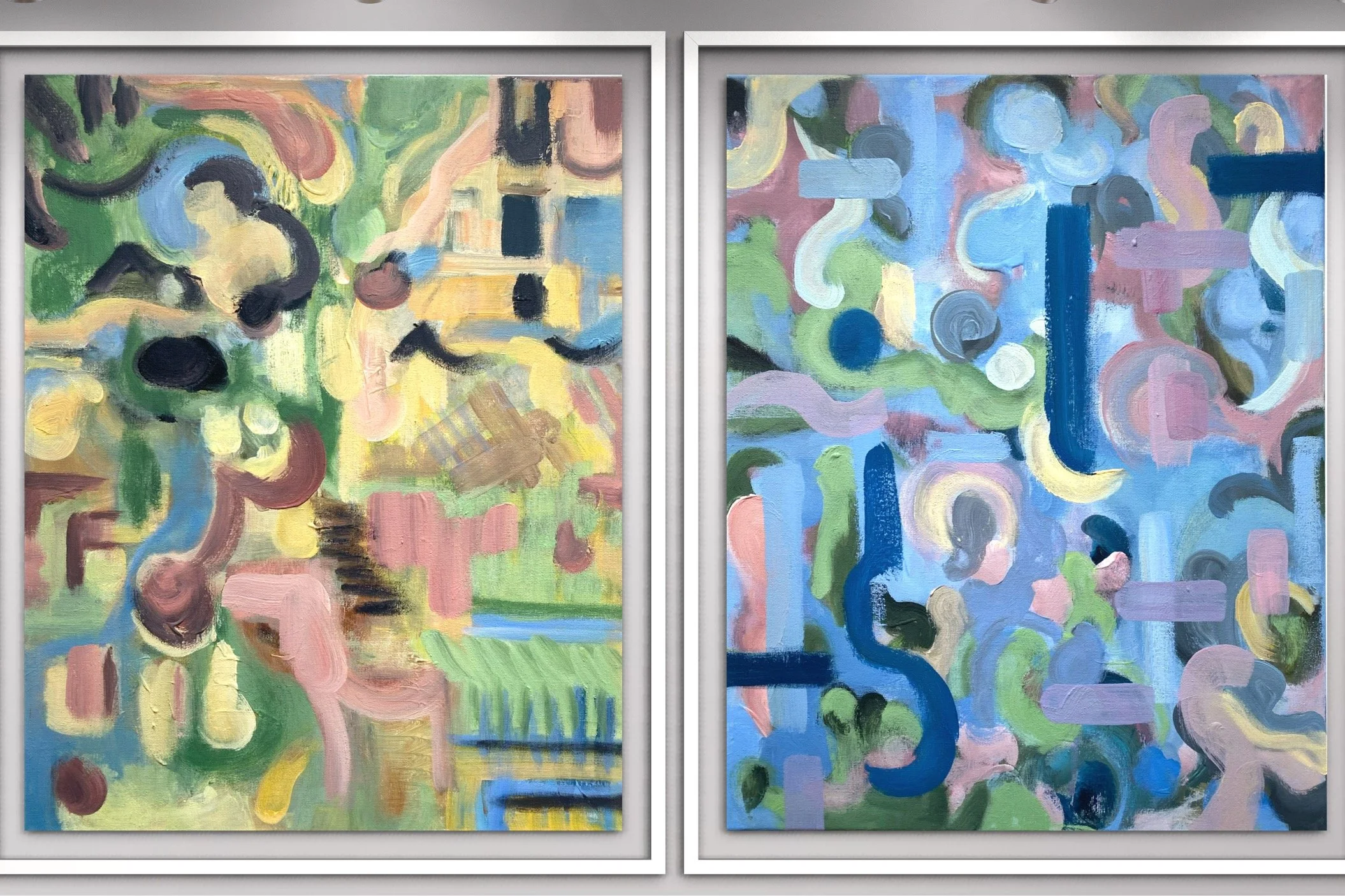 Diptych-Spring Duet-Abstract