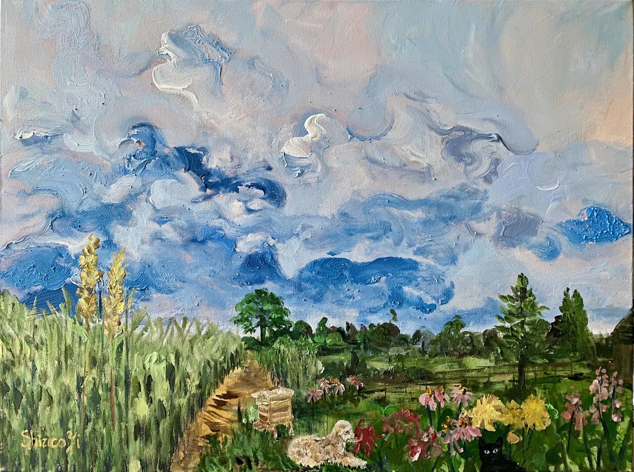 After Constable- Bury Farm Cottage