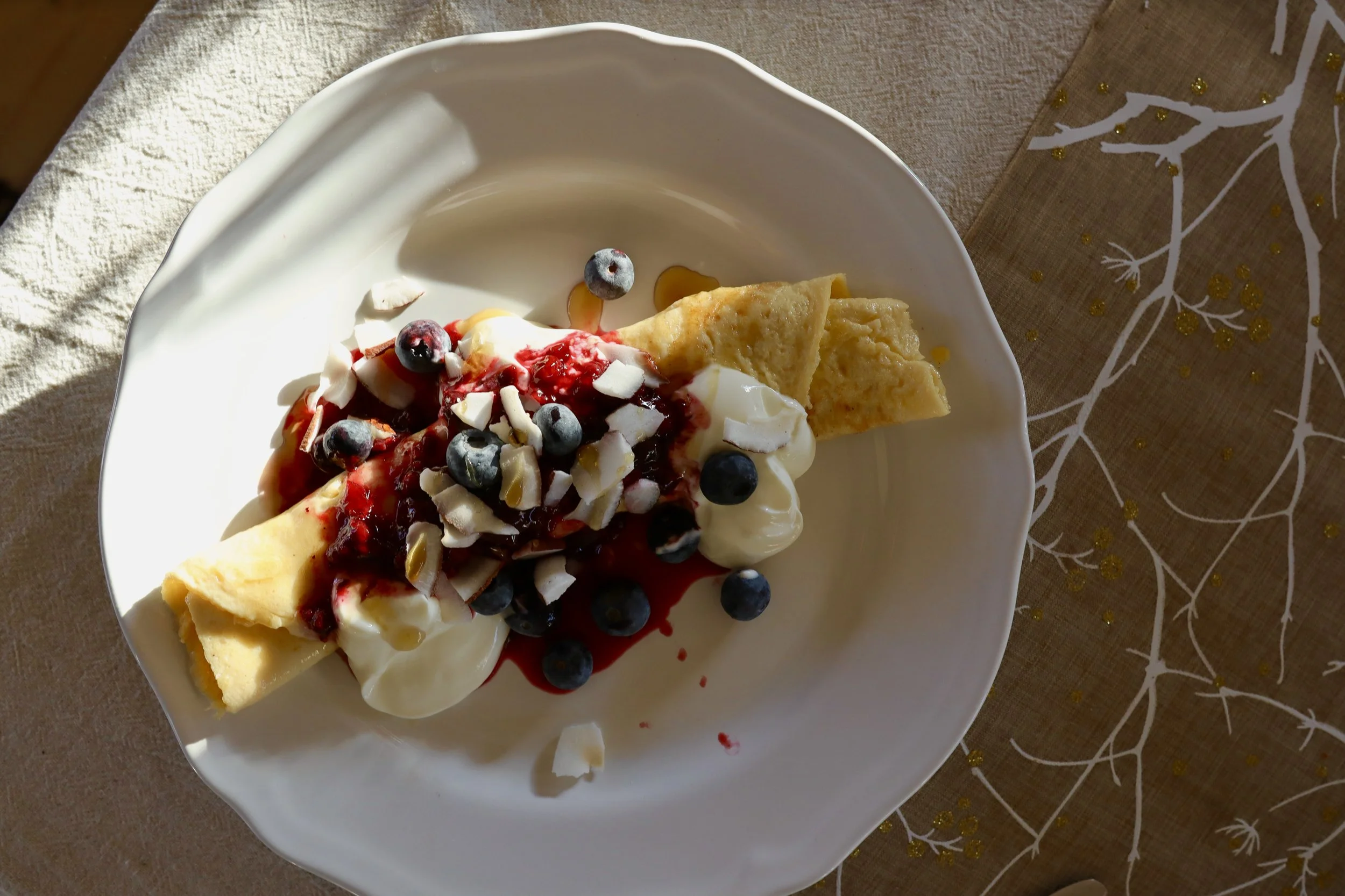 Sød omelet  på kokosmælk 