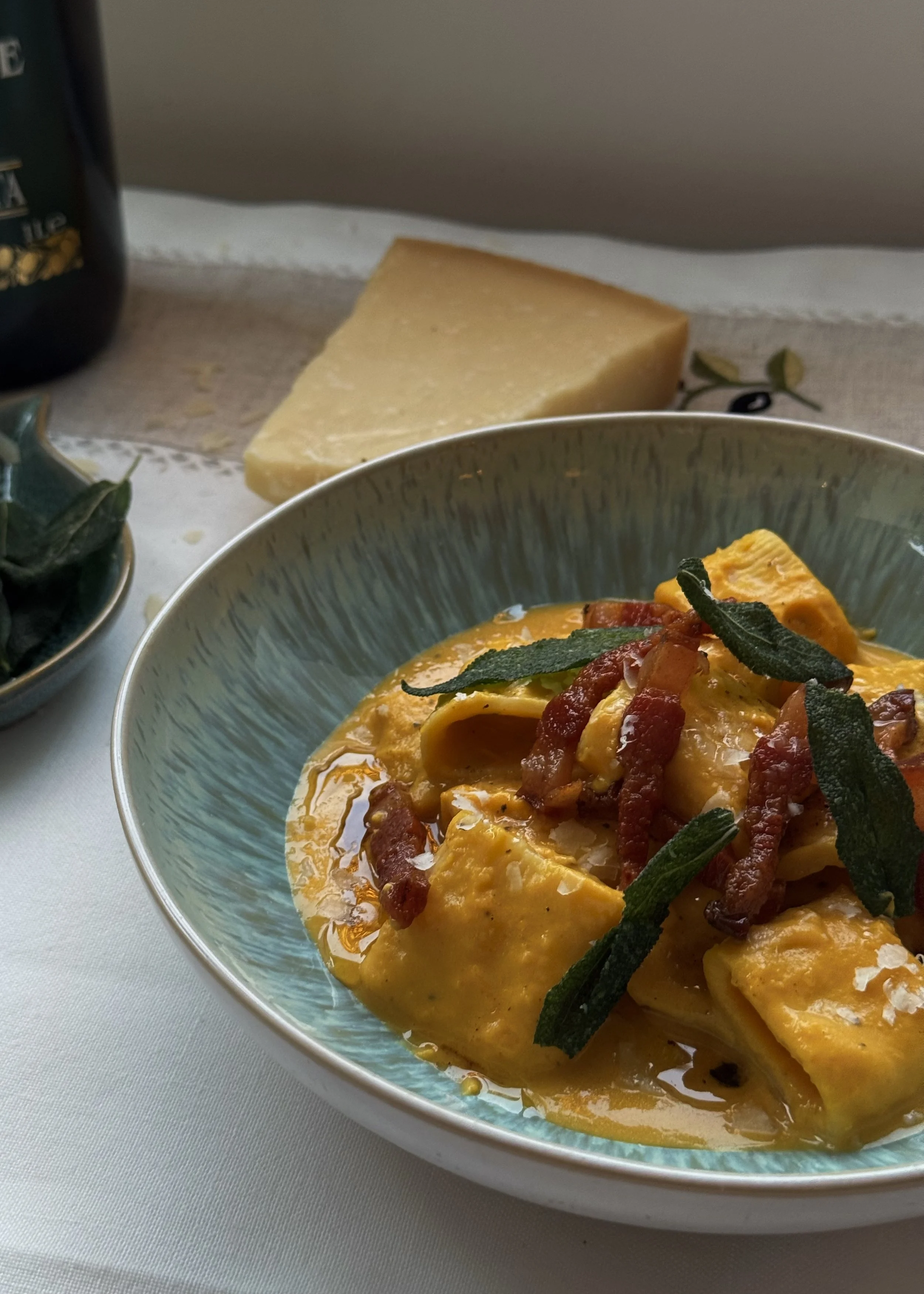 Pasta med hokkaido-creme