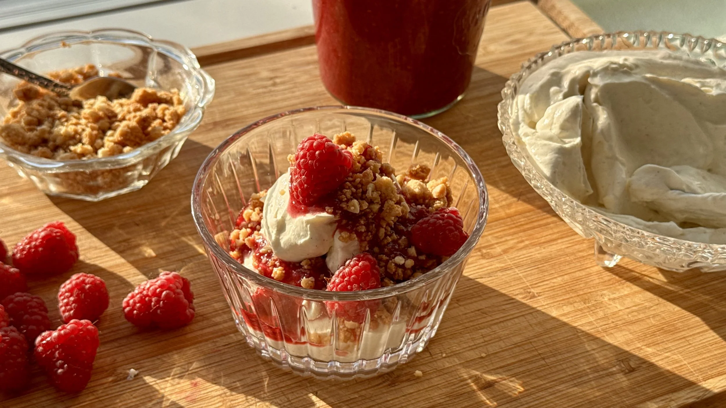 Cremet cheesecake i glas