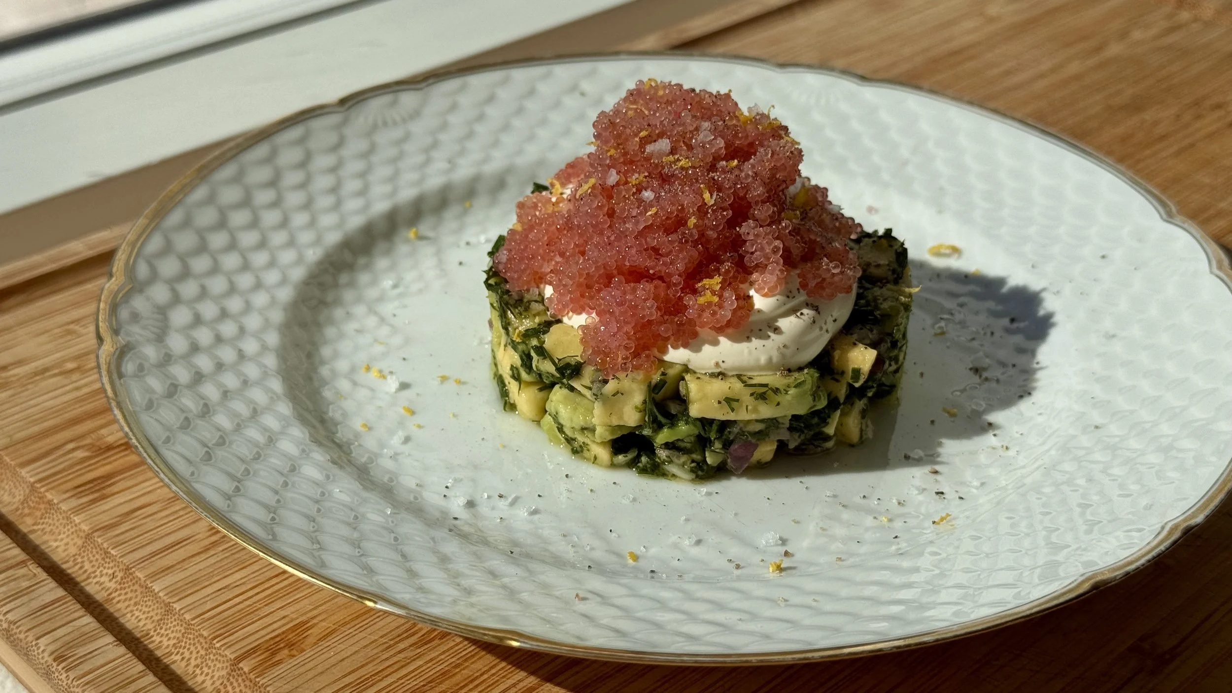 Stenbidderrogn &amp; avocadotatar