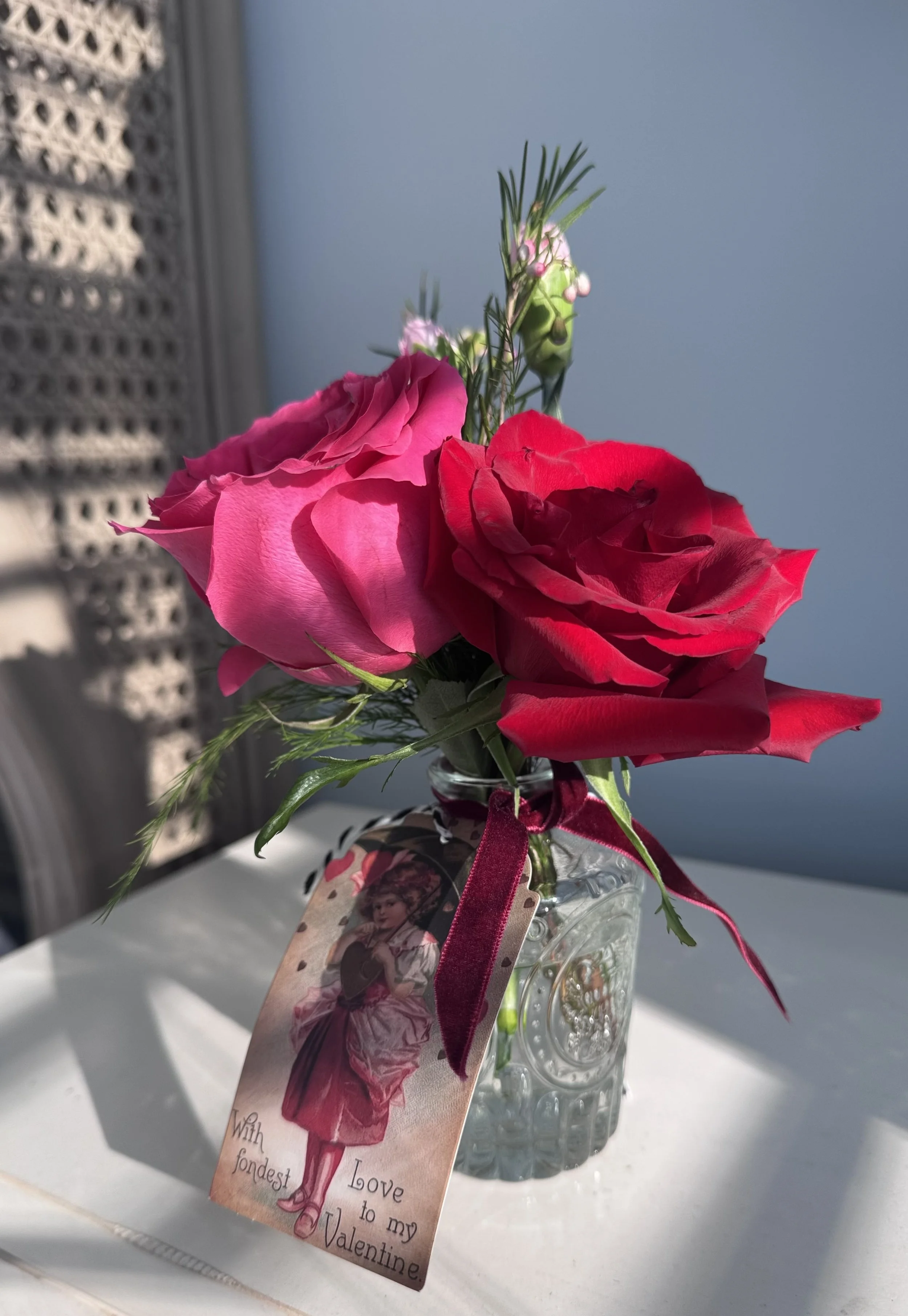 Two Hearts Posey Bud Vase