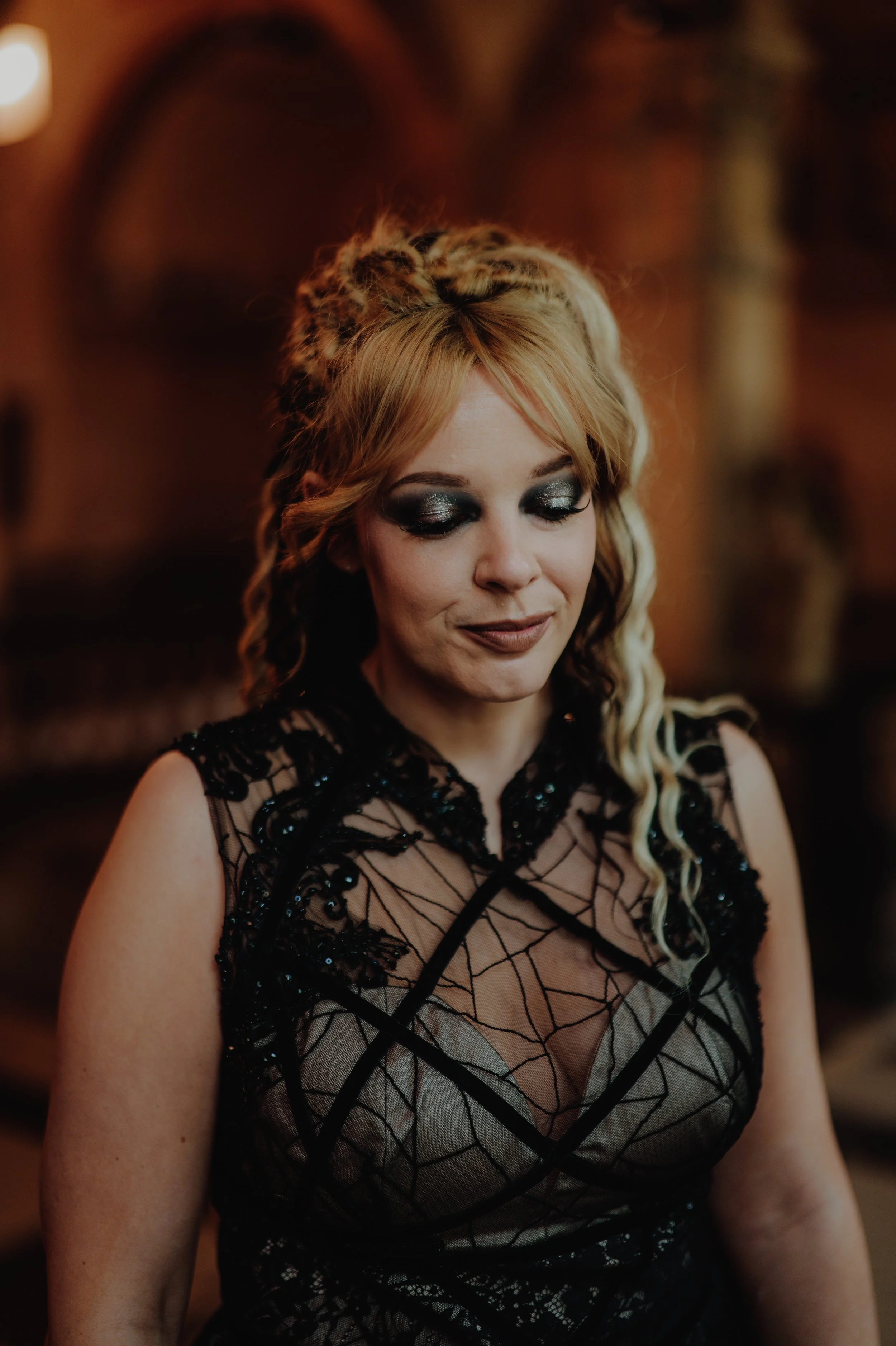 Dark smoky eye makeup. Makeup by Katie. 
Photo by Alt Wedding Co. 