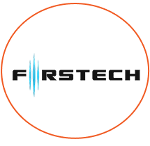 FSTECH logo with stylized blue sound wave and black text on white background