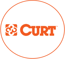 Curt logo with orange text and design inside a circular frame.