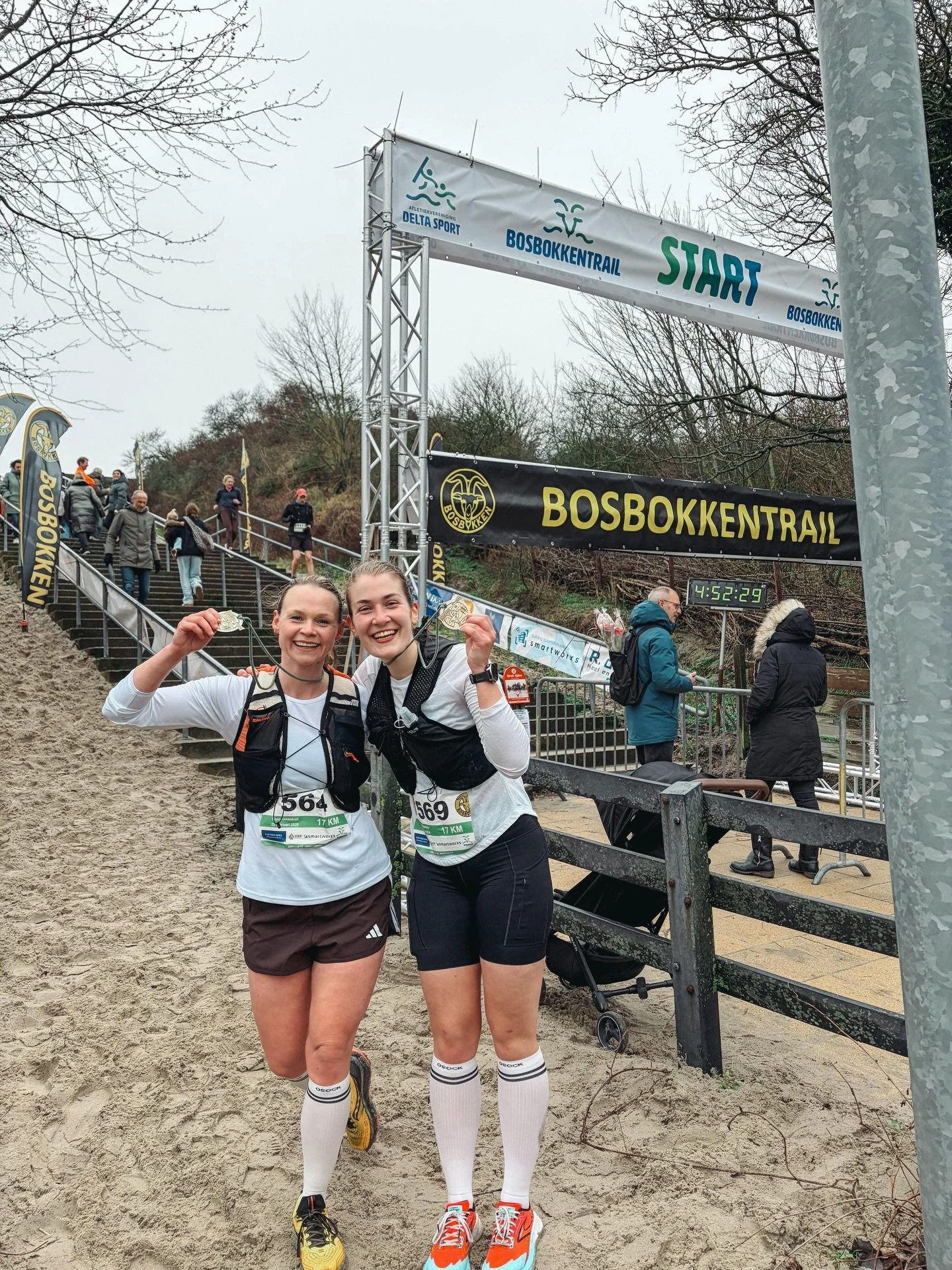 Bosbokkentrail 2026! 🌳🐐🏃&zwj;♀️💨

17km full of wind, rain, tricky sand, steep dunes, and beautiful forest trails. The hardest, most challenging, prettiest and greatest trail to date! 🤩

Grateful I ran the entire trail with @elinedemol 🥰

See yo