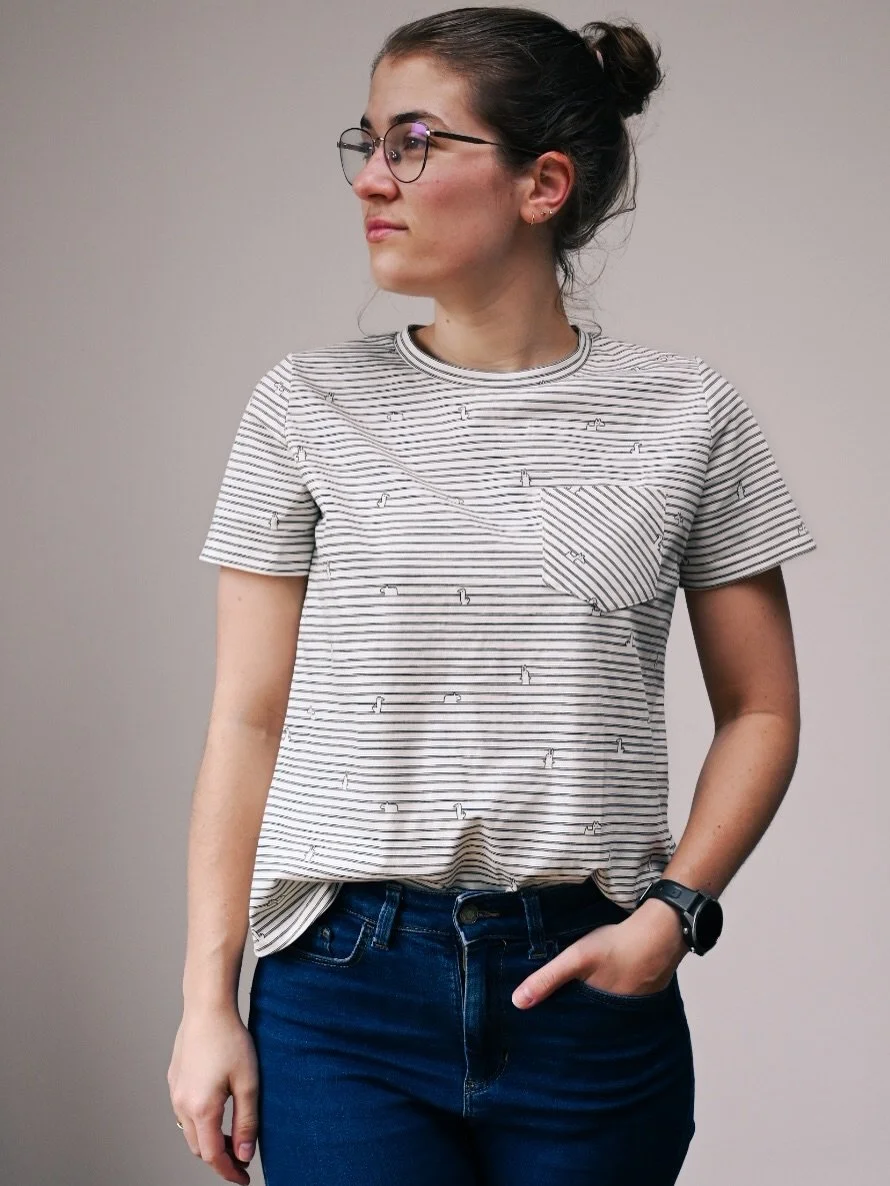 🐥Core T-shirt🐰

As much as I love sewing elaborate or fancy garments, sewing a simple basic is sometimes a great palette cleanser. I&rsquo;ve sewn a few t-sirts before, but this time I really wanted to try my hand at the Core t-shirt from @closetco