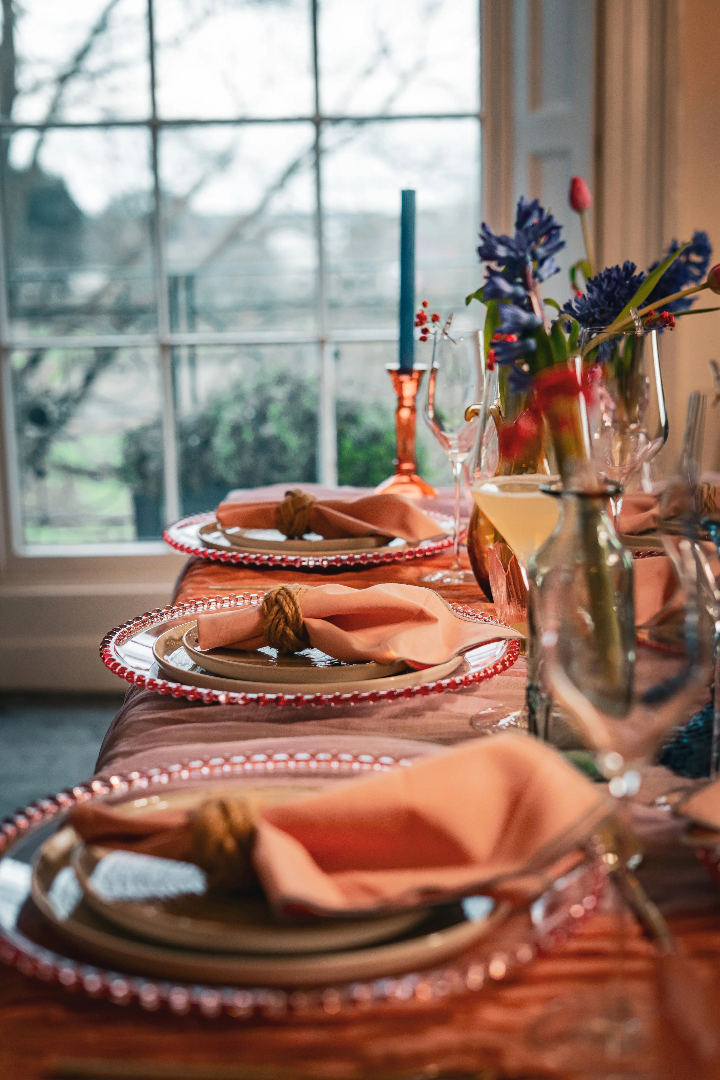 pink plates and texture