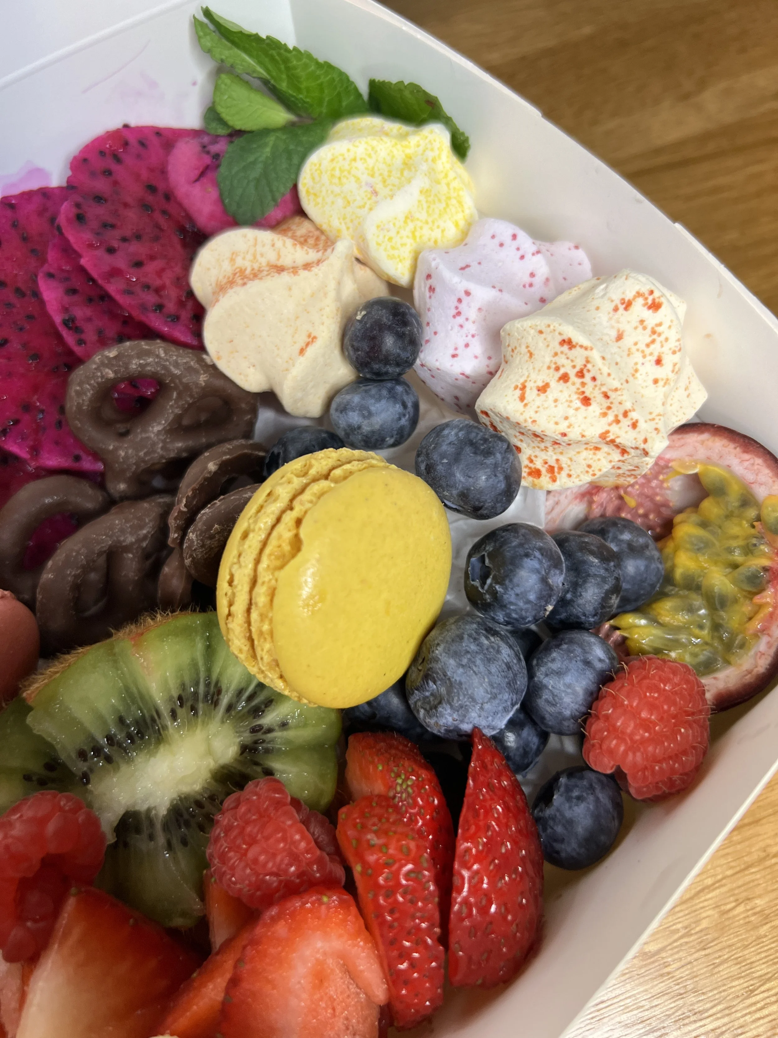 close up of fruit grazing box