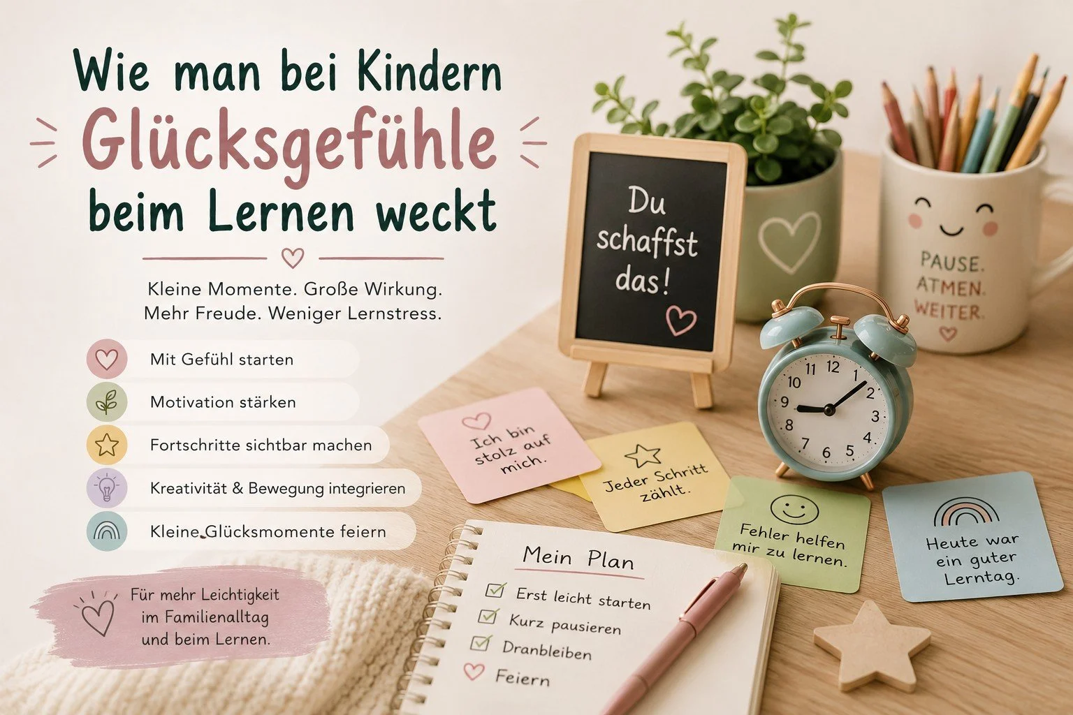 Wie man bei Kindern Glücksgefühle beim Lernen weckt!