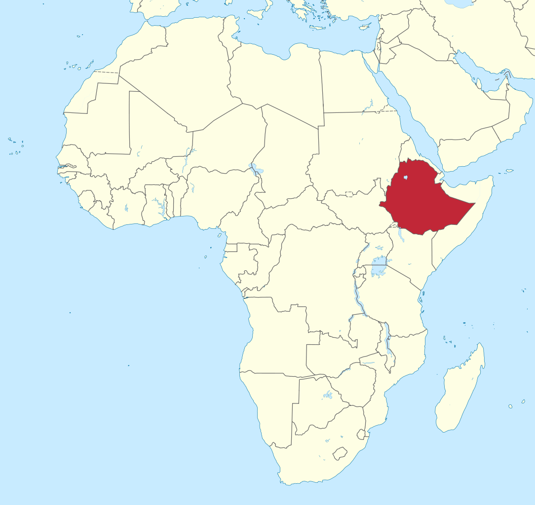 Map of Africa with Sudan highlighted in red.