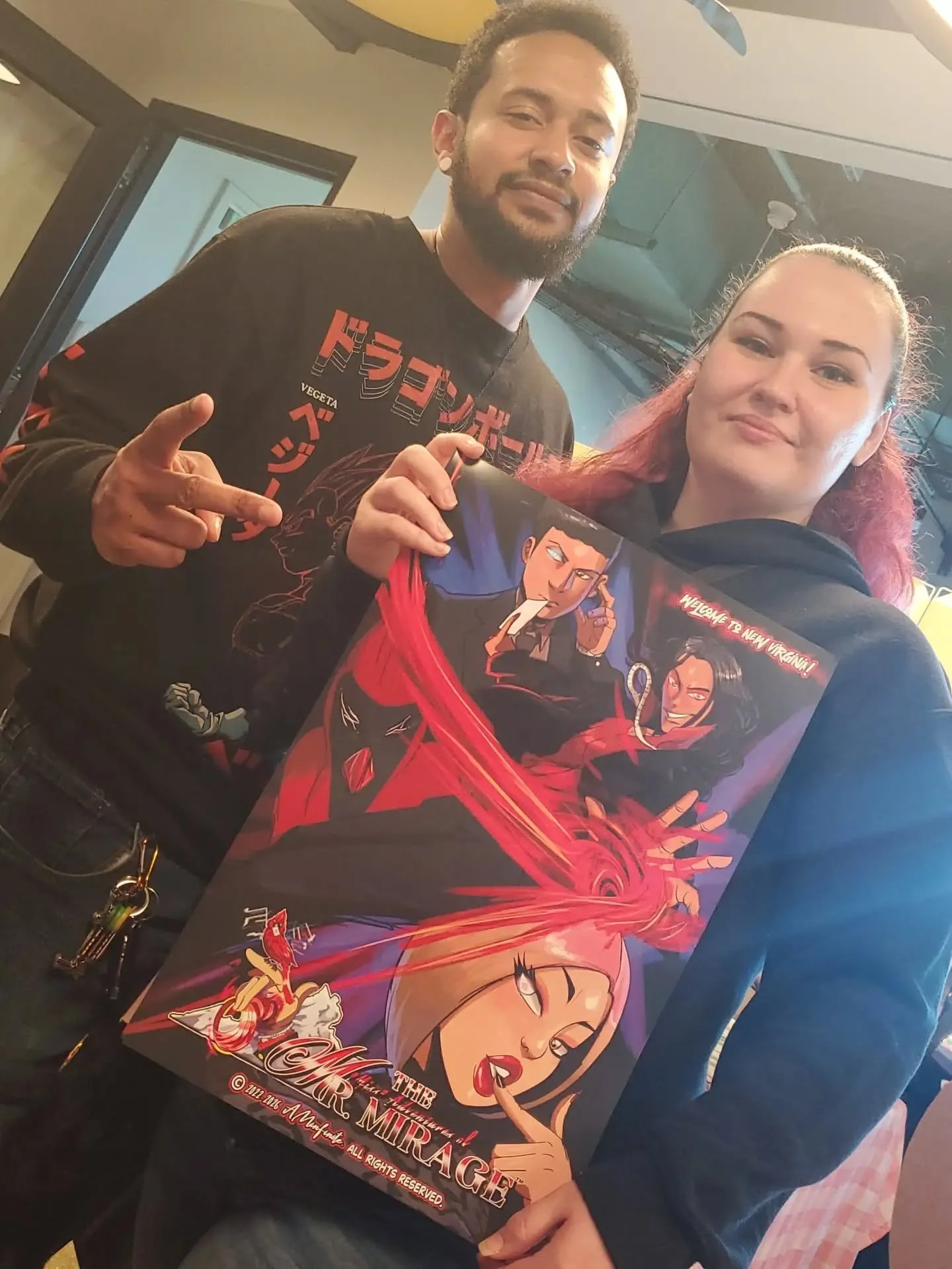 Day one supporters Fleelix! @riko_pineiro and Lariana @chelsea_the_groomer  were the first ones to cop an MM poster from me so y'all KNOW I had to show them some lovinzz!! 💪🏽😎

#mrmirage #indieauthor #fyp #anime #manga