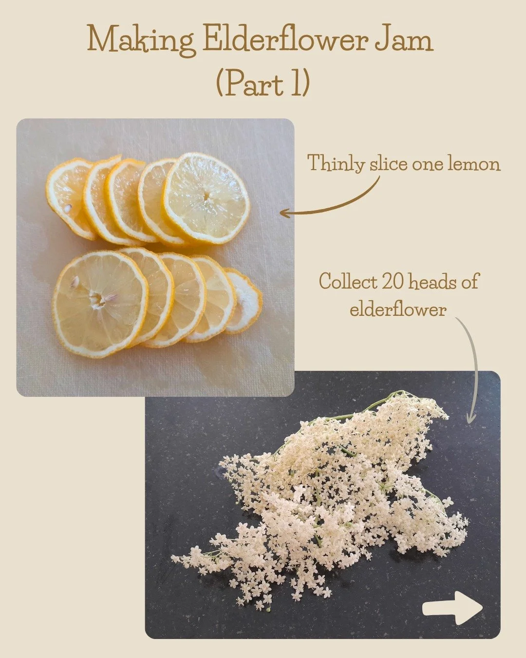 This week I'm taking full advantage of the fabulous weather to be a bit of a domestic goddess in the kitchen.

Today: Elderflower Jam!

To make 4 jars, you need:
* One lemon, thinly sliced
* 20 heads of elderflower
* 1.5 litres boiled water
* 1.3 kg 