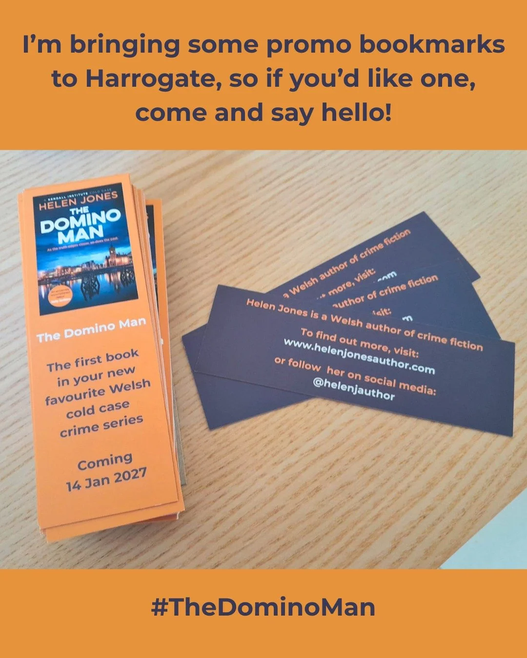 Marketing and publicity never stops, even when you're still six months away from publication!

If you're going to Harrogate this year, please say hello if you see me and pick up one of these beauties! 

#TheDominoMan #Harrogate