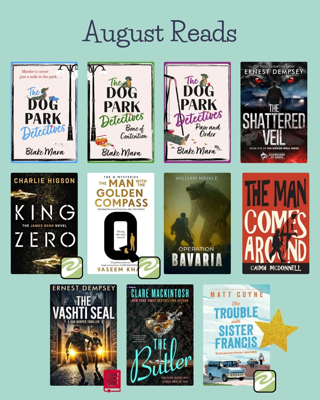 It's been another successful month for reading, with eleven books added to this year's tally! 

Admittedly, two were novellas and one was a short story, but who's counting? 😉

My favourite was 'The Trouble with Sister Francis' by Matt Coyne - quite 