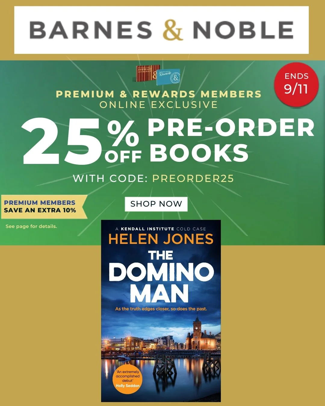 US Readers! 

You can get 25% off your pre-order of The Domino Man at Barnes &amp; Noble for the next couple of days! 

Link here: https://www.barnesandnoble.com/w/the-domino-man-helen-jones/1150404025?ean=9781398555440

#thedominoman #25%off #barnes