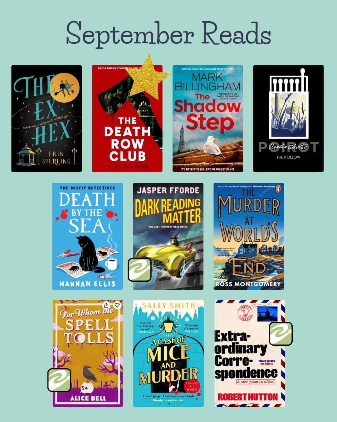 September Reads!

I'm posting a little early this month because a) I'm knackered, b) the next couple of days are mega busy, and c) I doubt I'll finish another book in the next two days. 

My favourite read this month was The Death Row Club by V A Vas