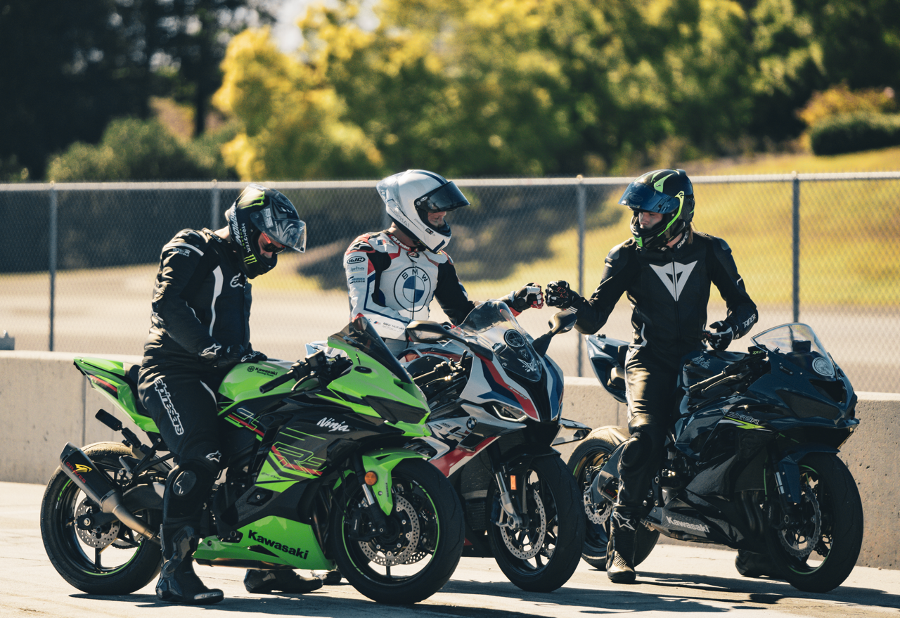 Nate hanging with friends at a track day.