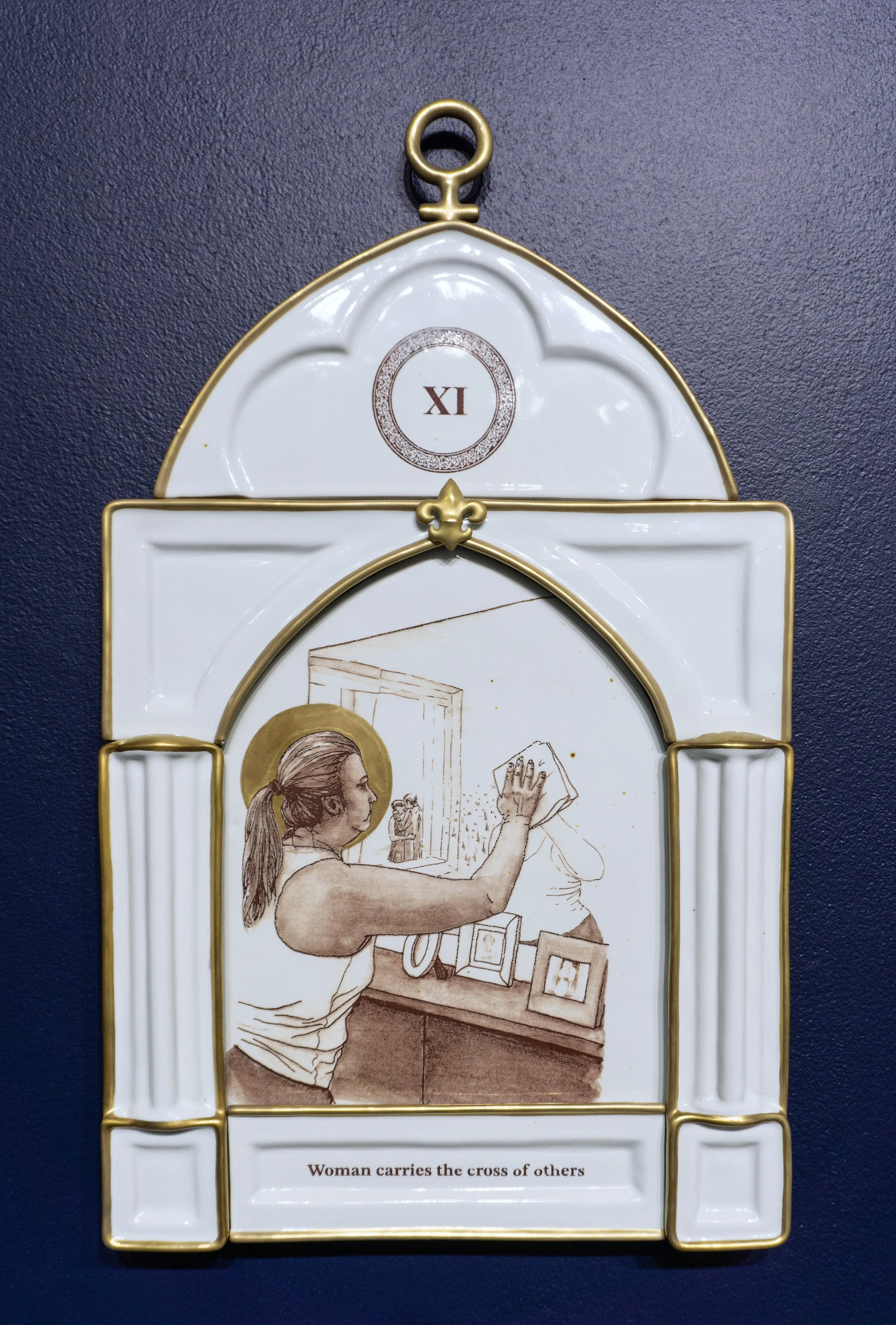 11. Woman carries the cross of others