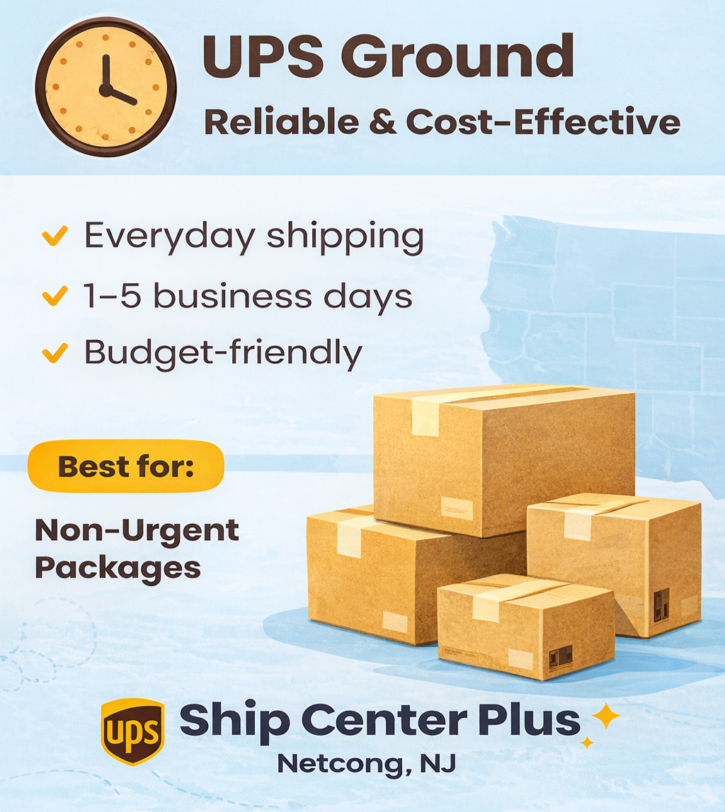 UPS Ground shipping service available at Ship Center Plus in Netcong NJ