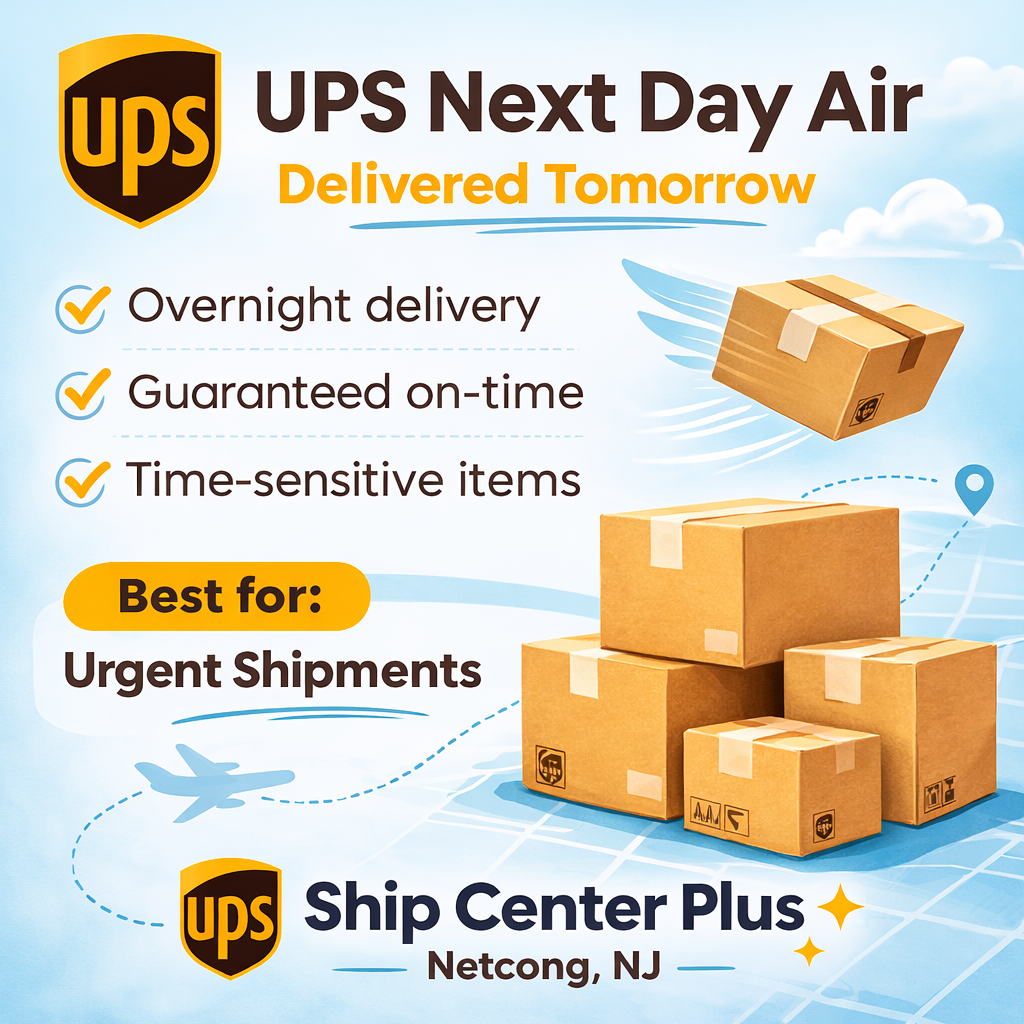 UPS Next Day Air overnight shipping in Netcong NJ