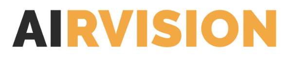 AIvision logo with the words 'AI' in black and 'VISION' in orange