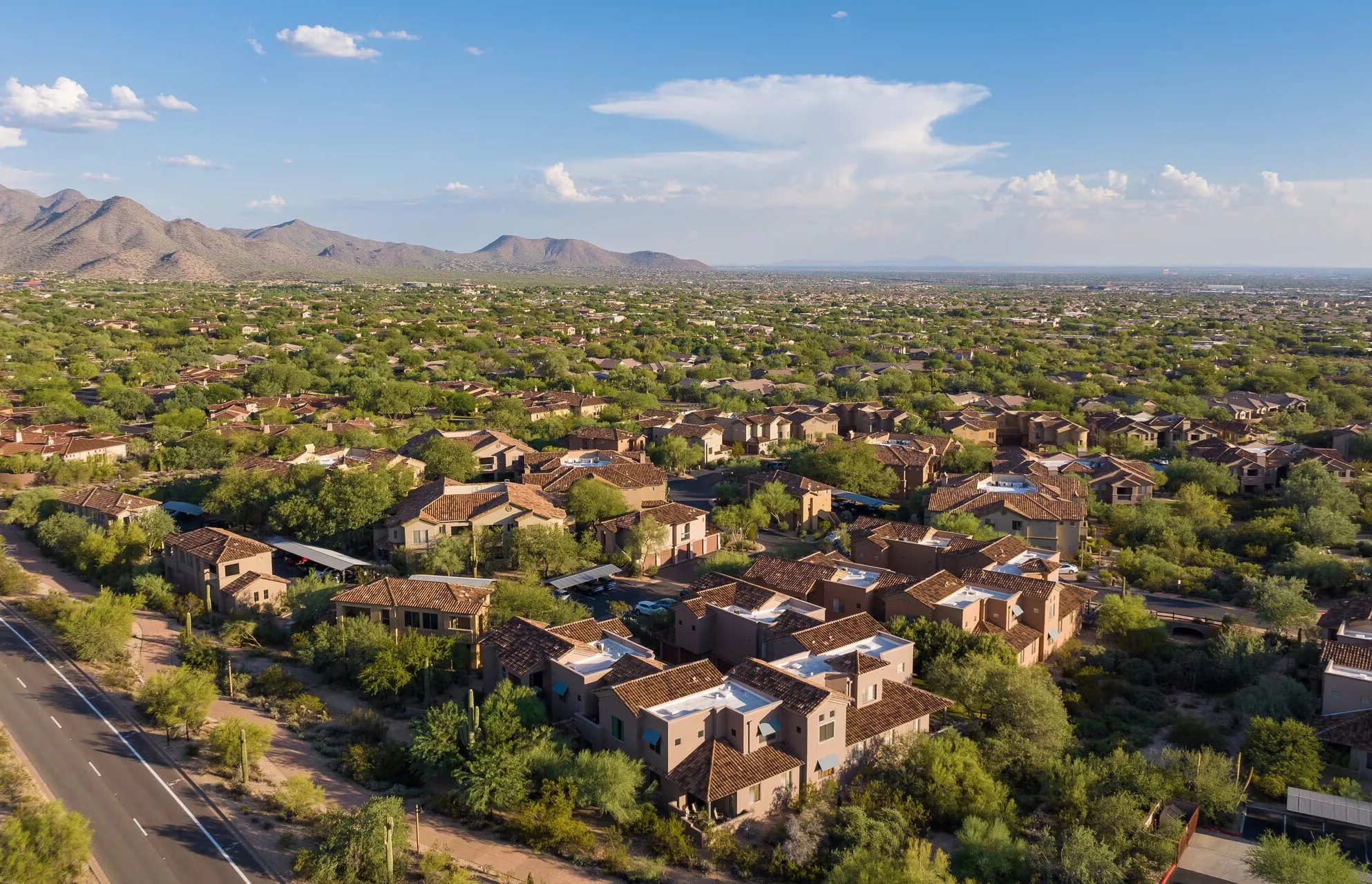 Aerial shot of DC Ranch in Scottsdale, AZ