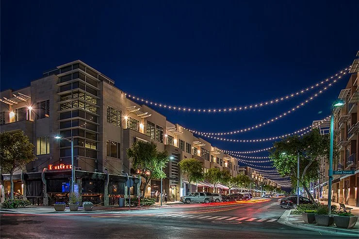 High Street at night in North Phoenix, AZ