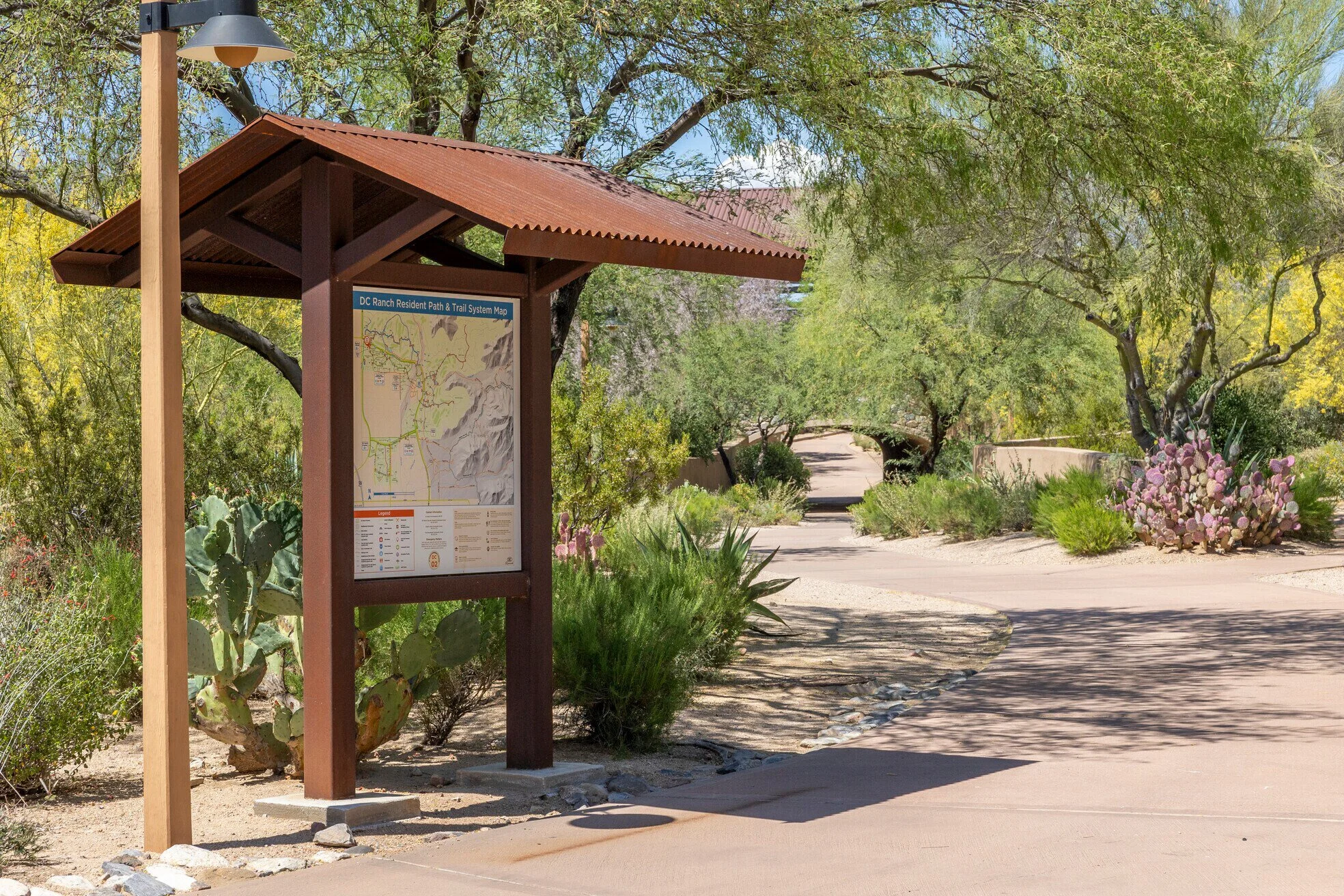 A map station on one of DC Ranch's many walkable paths. Scottsdale, Arizona.