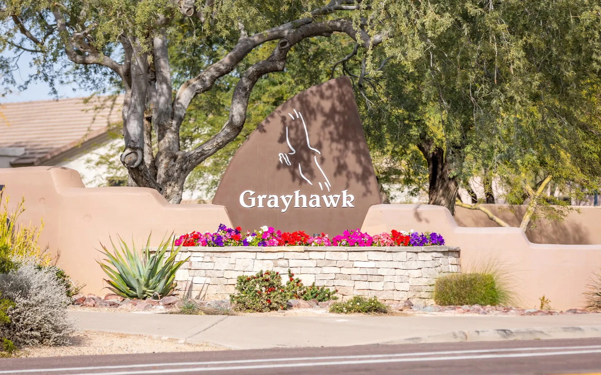 A sign for Grayhawk in North Scottsdale, AZ