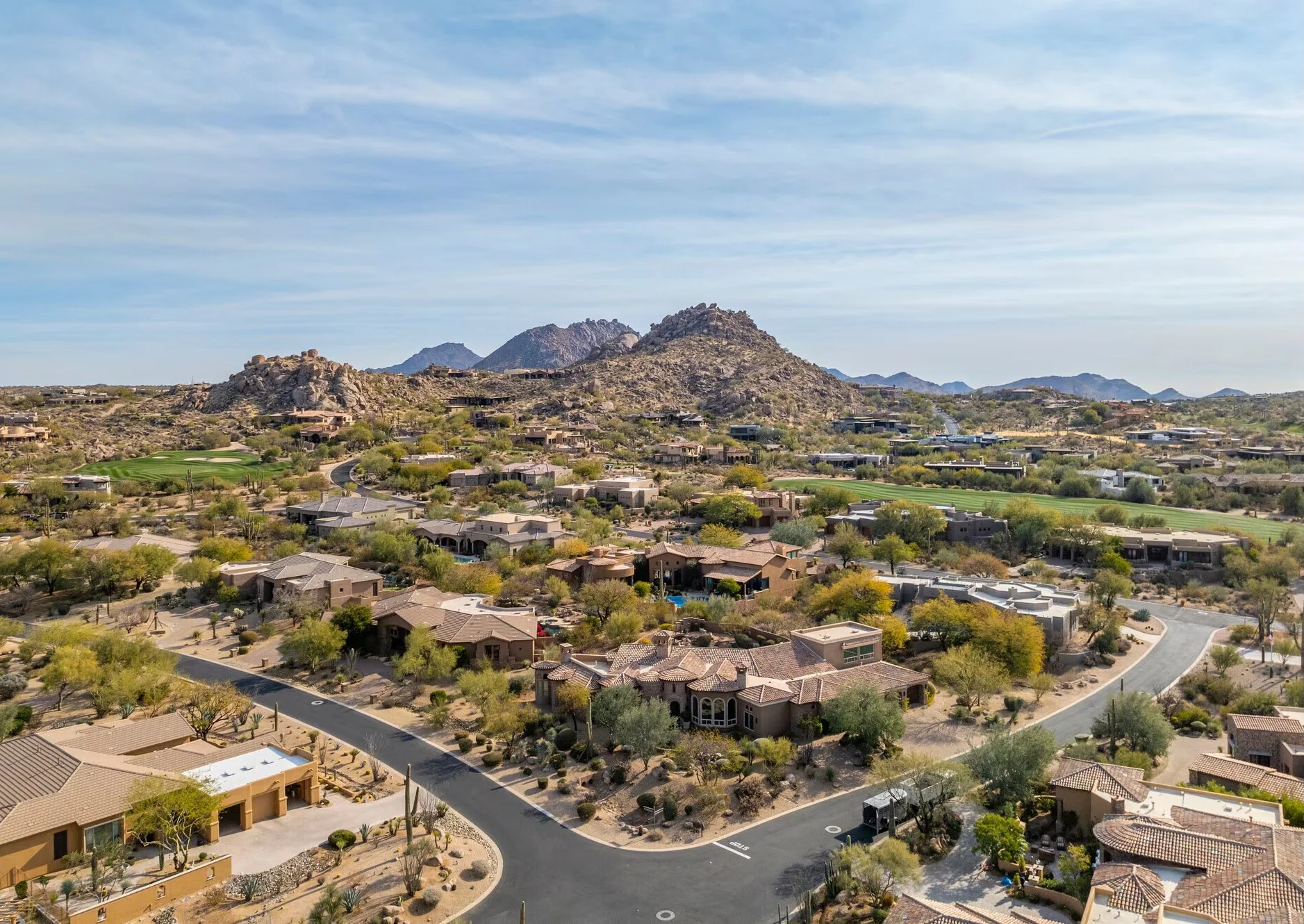 Aerial shot of Troon, Scottsdale, Arizona