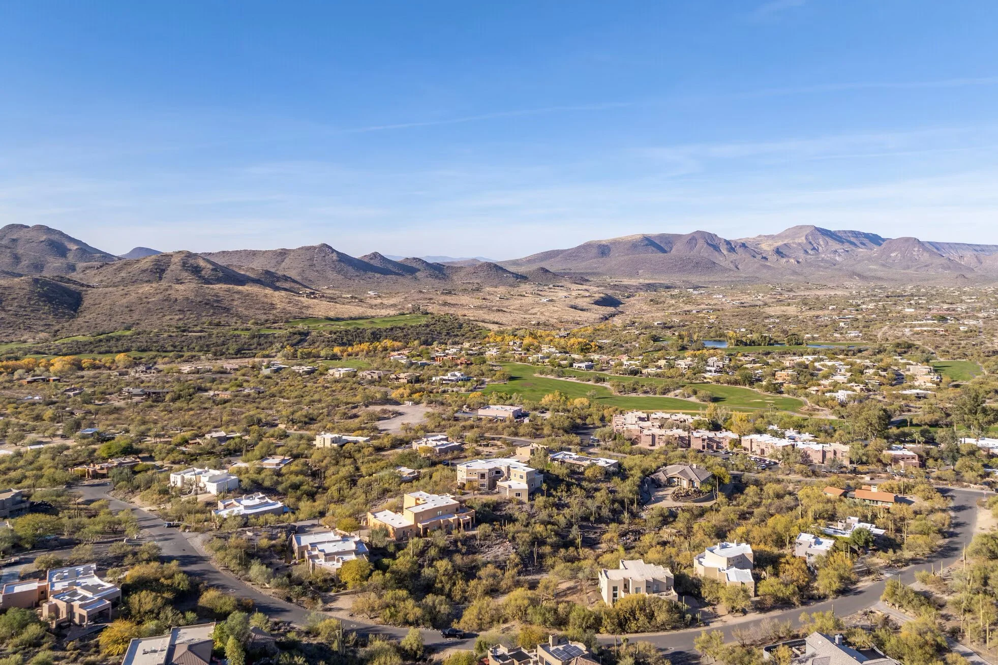 An aerial shot of Cave Creek, Arizona