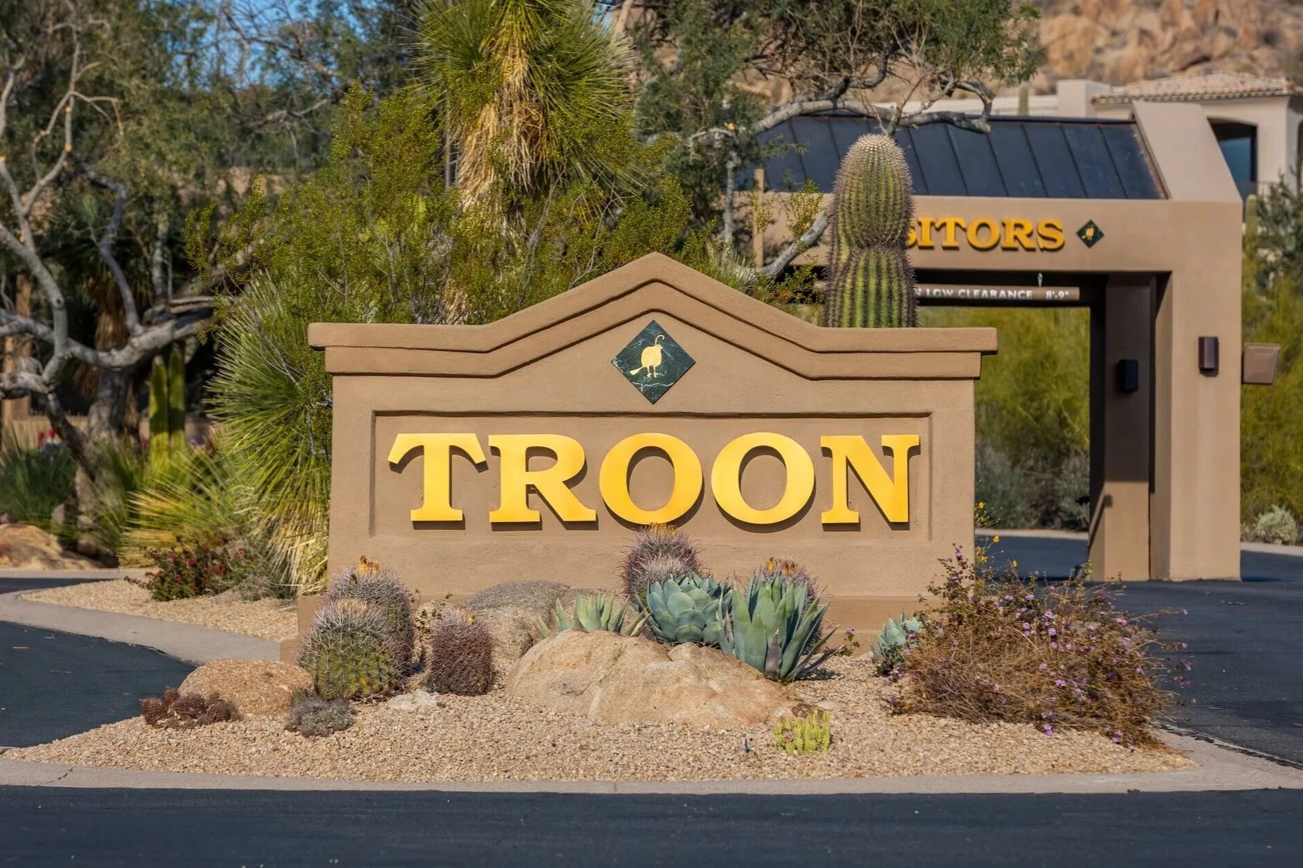 Entrance sign in Troon, Scottsdale, Arizona
