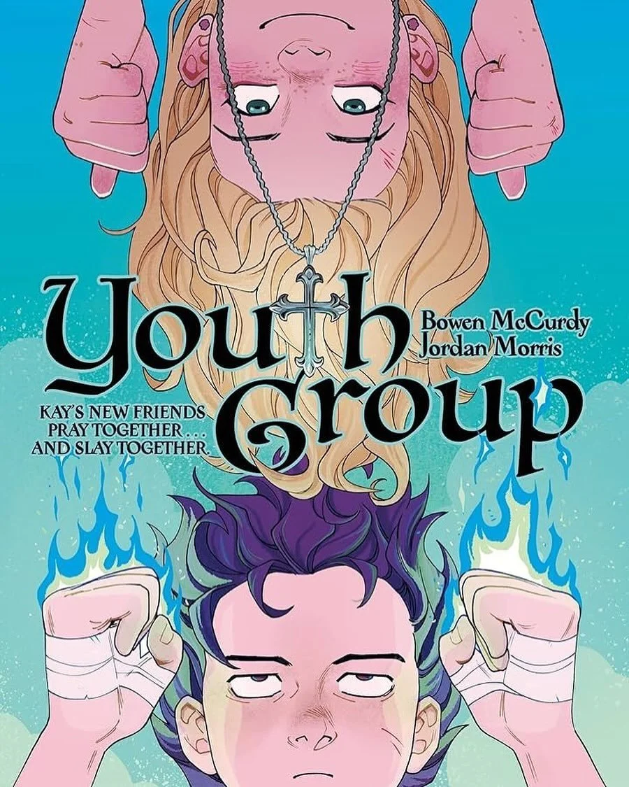 Busy at @officialdisneyprograms but I always have time to read - Youth Group by @jordandavidmorris and @bonesbunns is my current selection. A super action-packed story about fighting demons? Say less! #comics #diversecomics #yacomics