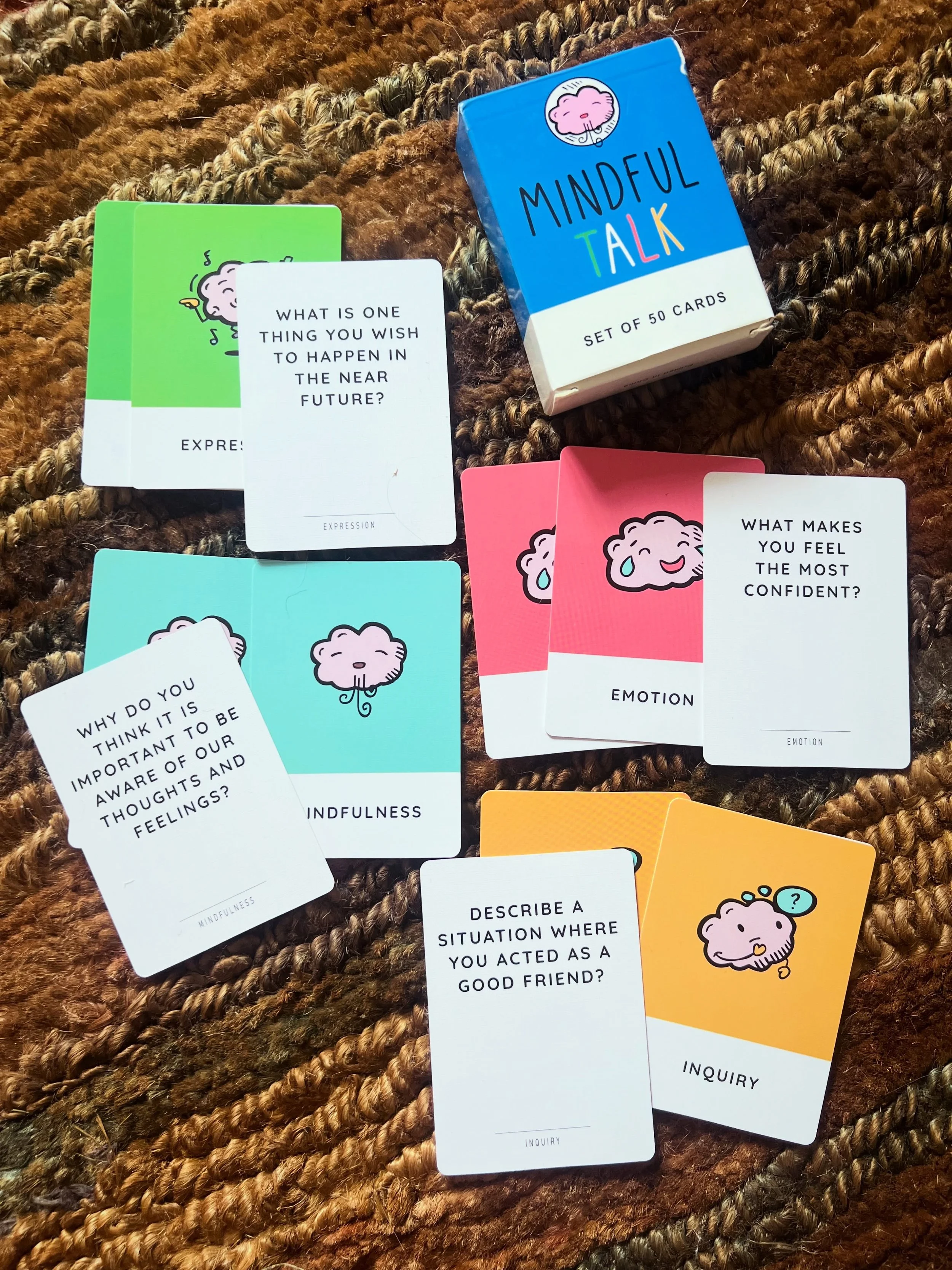 These mindful talk cards have become such a helpful resource in my Dramatherapy sessions. 

I often work with children who find it difficult to access their emotions, particularly those who have experienced trauma. Some clients can become withdrawn o
