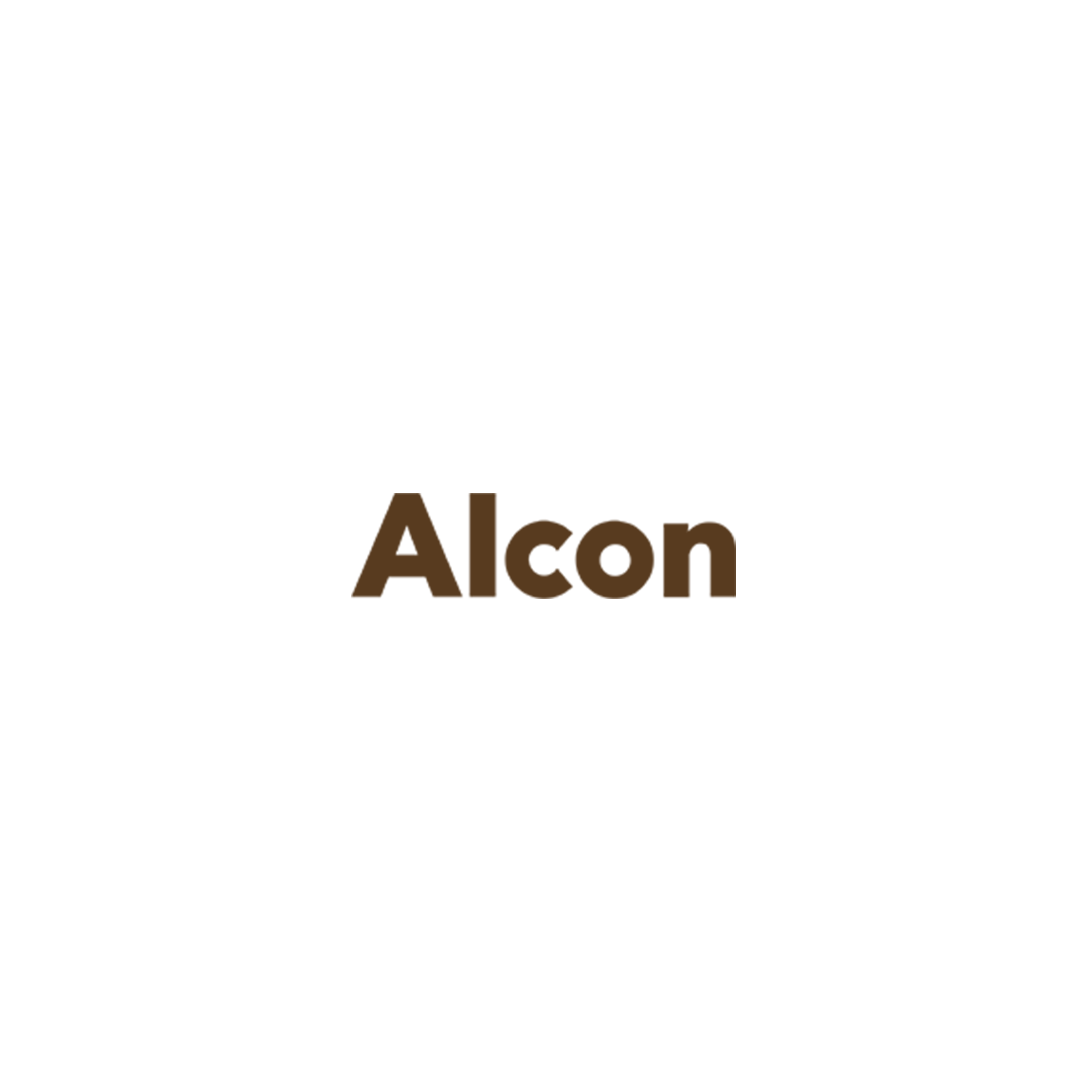 Black T-shirt with logo featuring a stylized unicorn head and the word 'Alcon' in brown text.