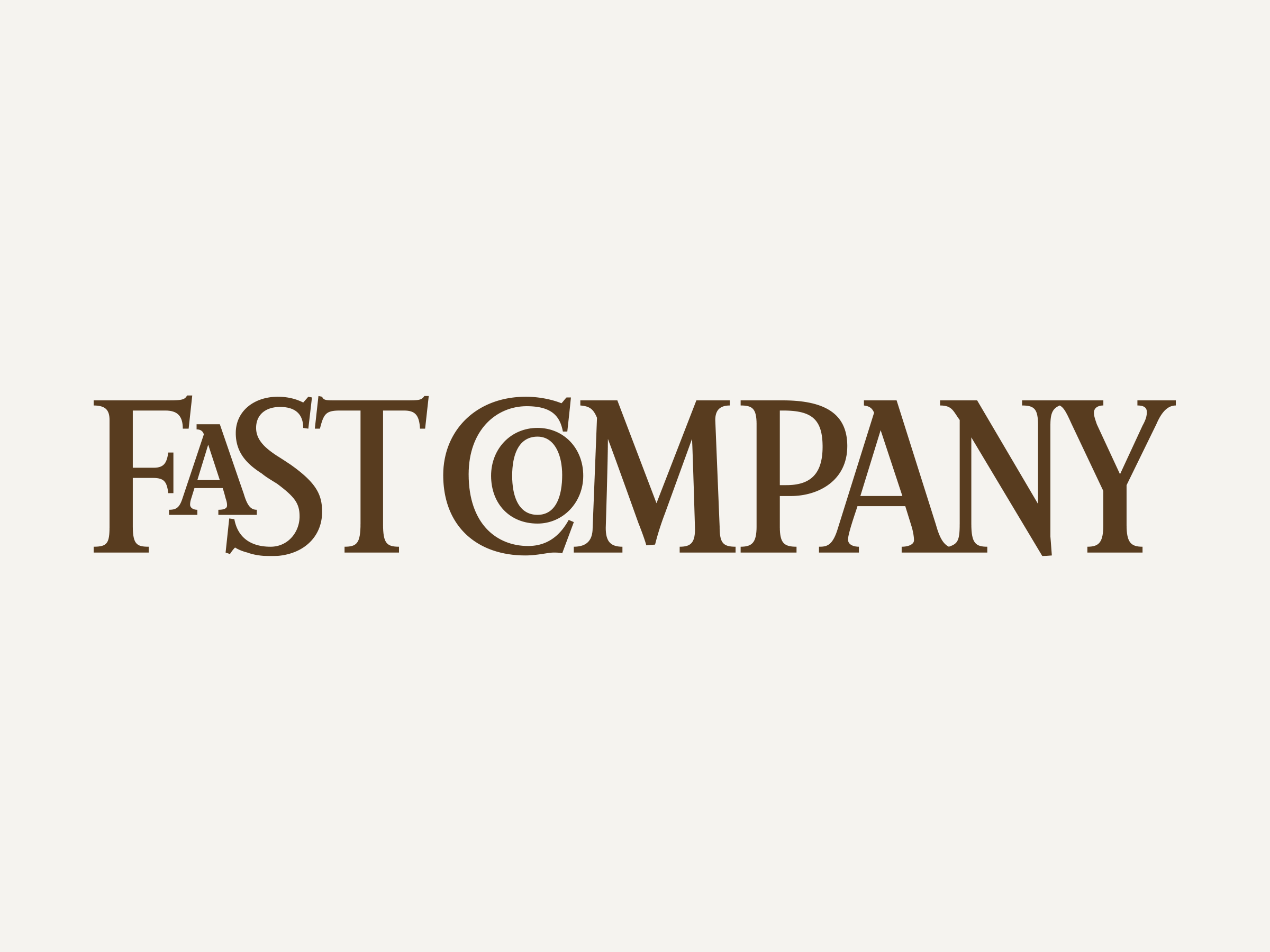 Logo of a Fast Company in stylized brown font.