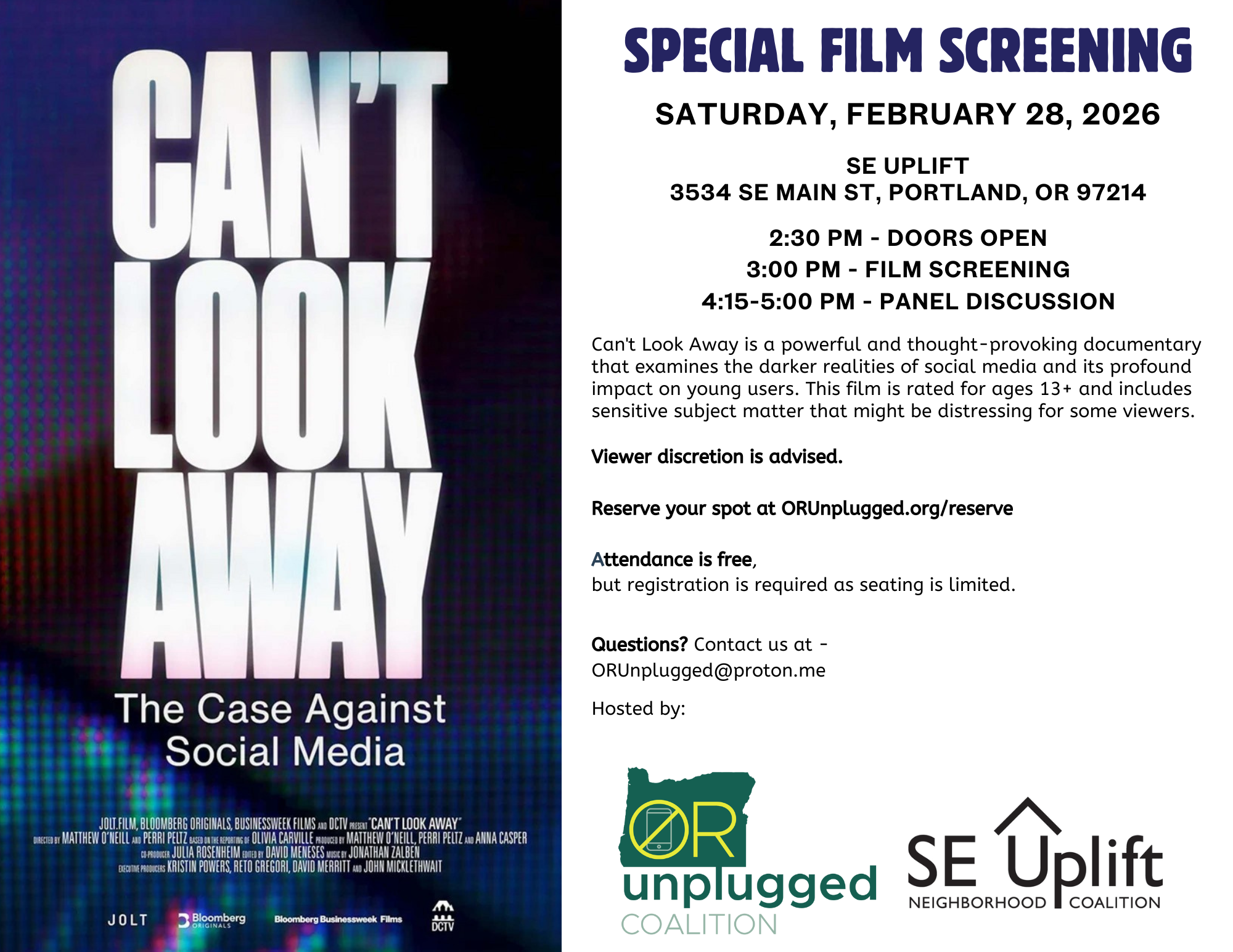Special Film Screening: Can’t Look Away