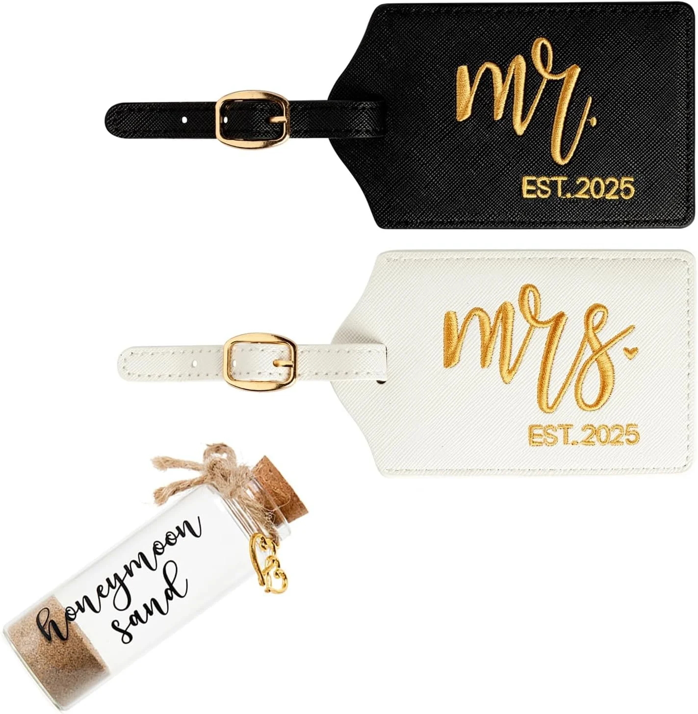 mr&mrs luggage tags and beach sand keepsake set.jpg