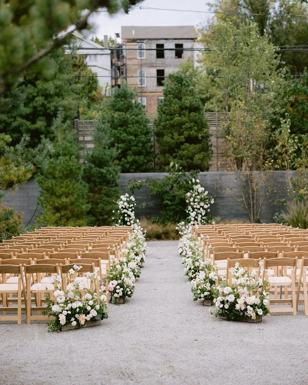 Outdoors ceremony at The Caboose by Margo Events