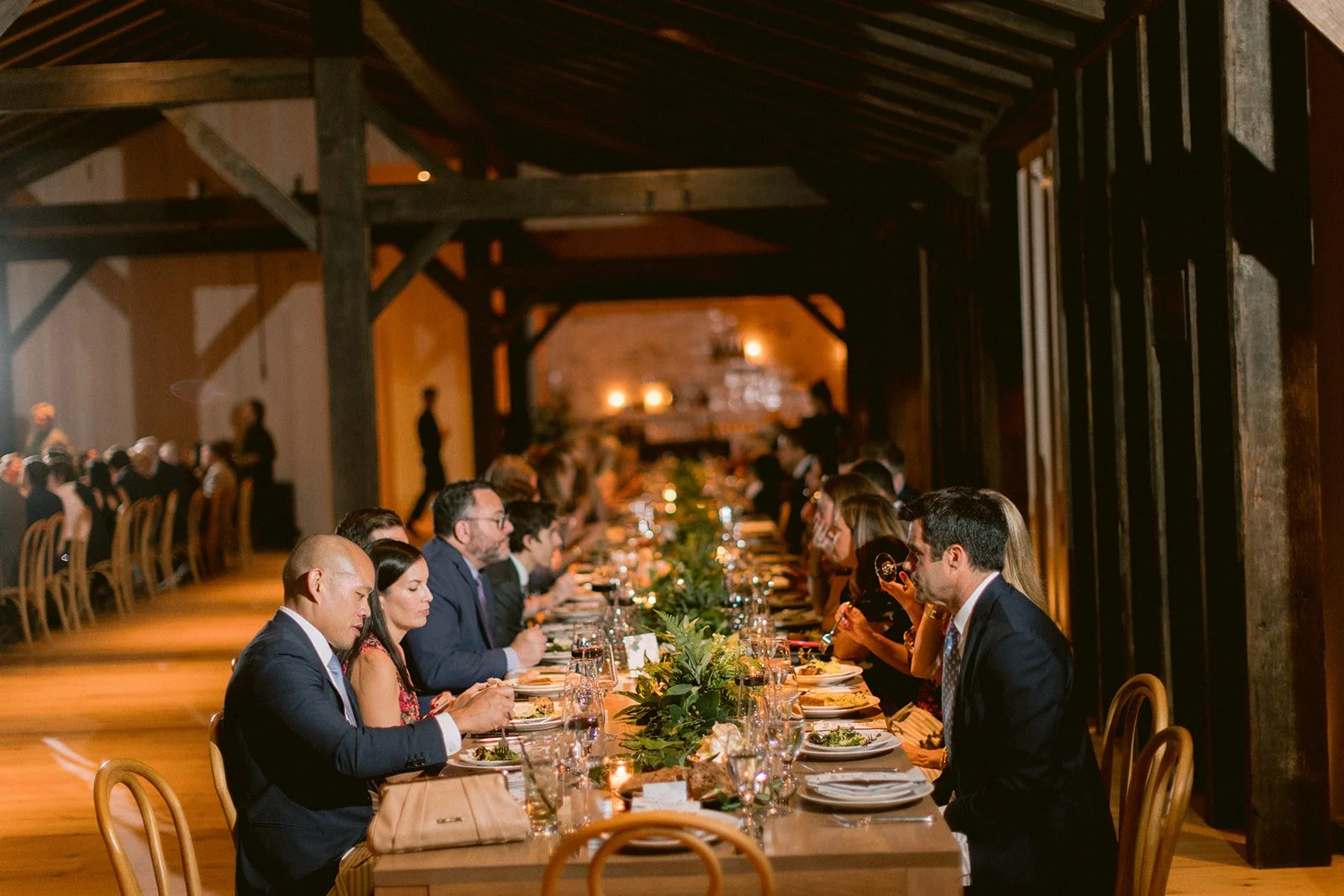 Reception dining scene at The Caboose