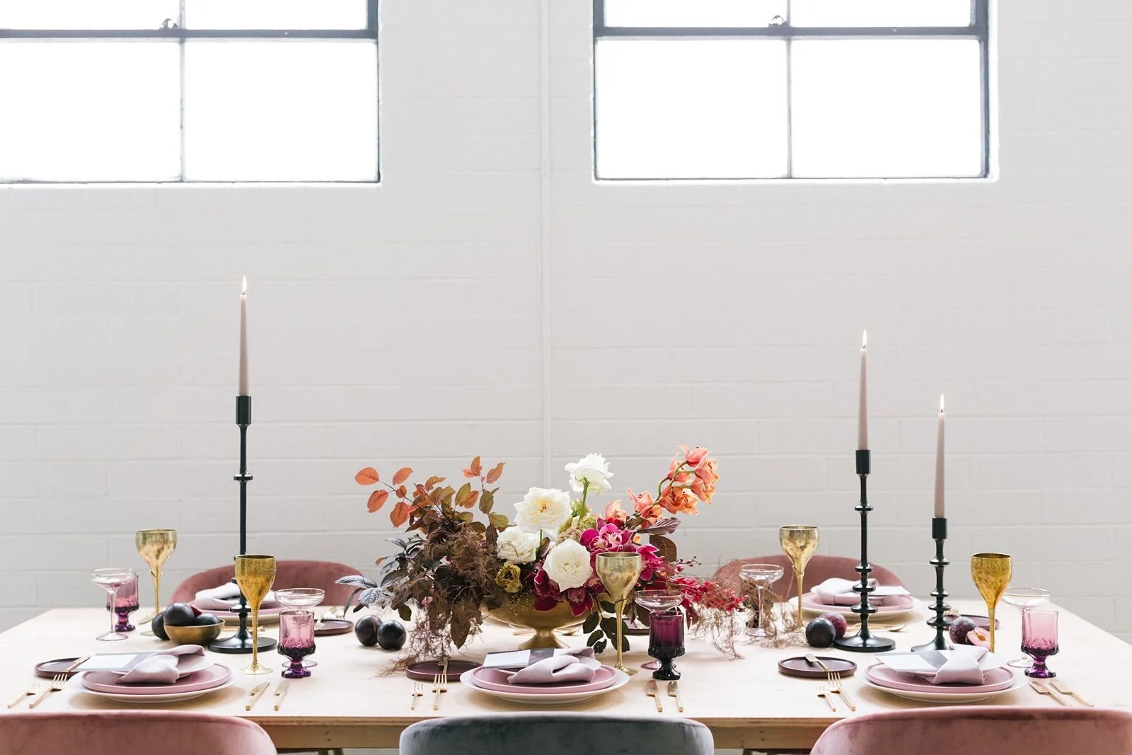 Reception table design for an intimate wedding celebration