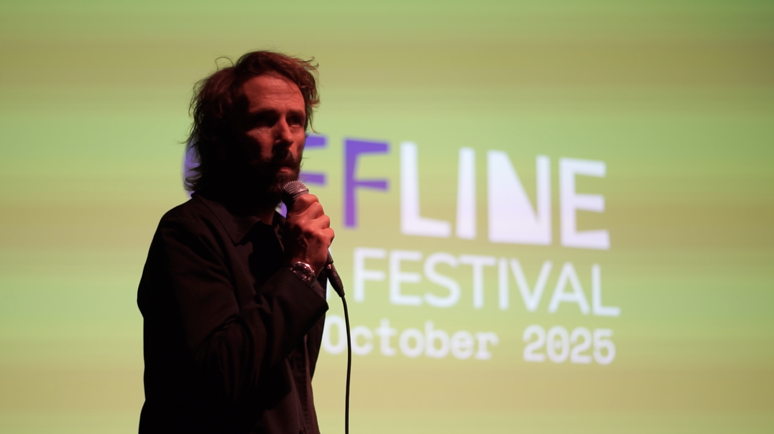 Tadhg O'Sullivan introducing his film 'The Swallow'