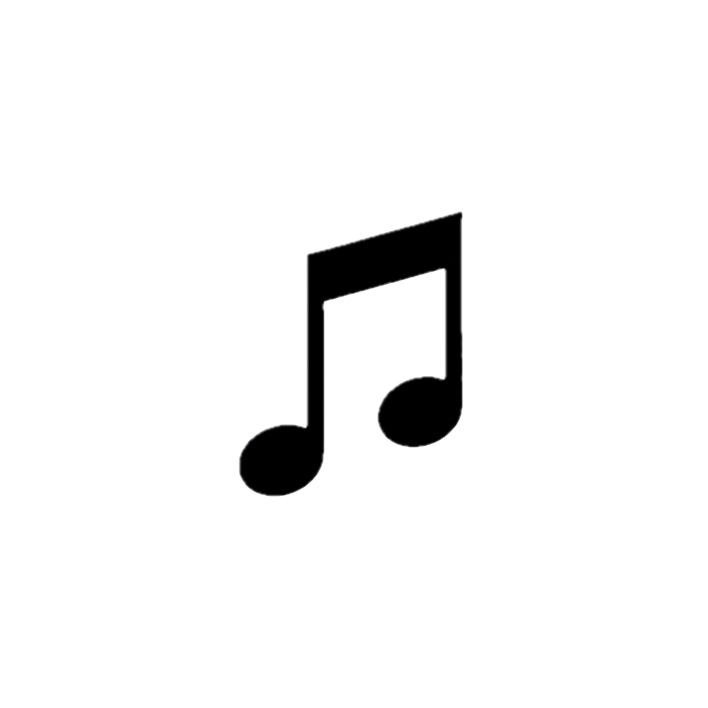 A digital illustration of a music note on a black background.