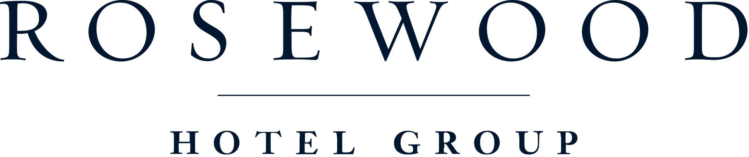 Roséwood Hotel Group logo with stylized text in dark blue.