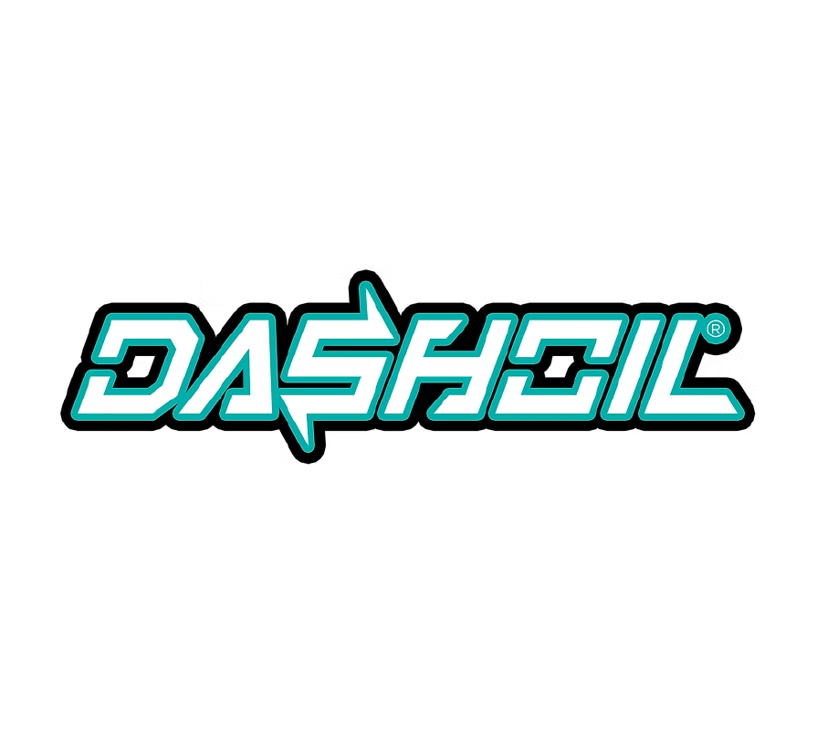 The word 'Dashoul' in stylized, futuristic font with electric blue and white colors on a black background.