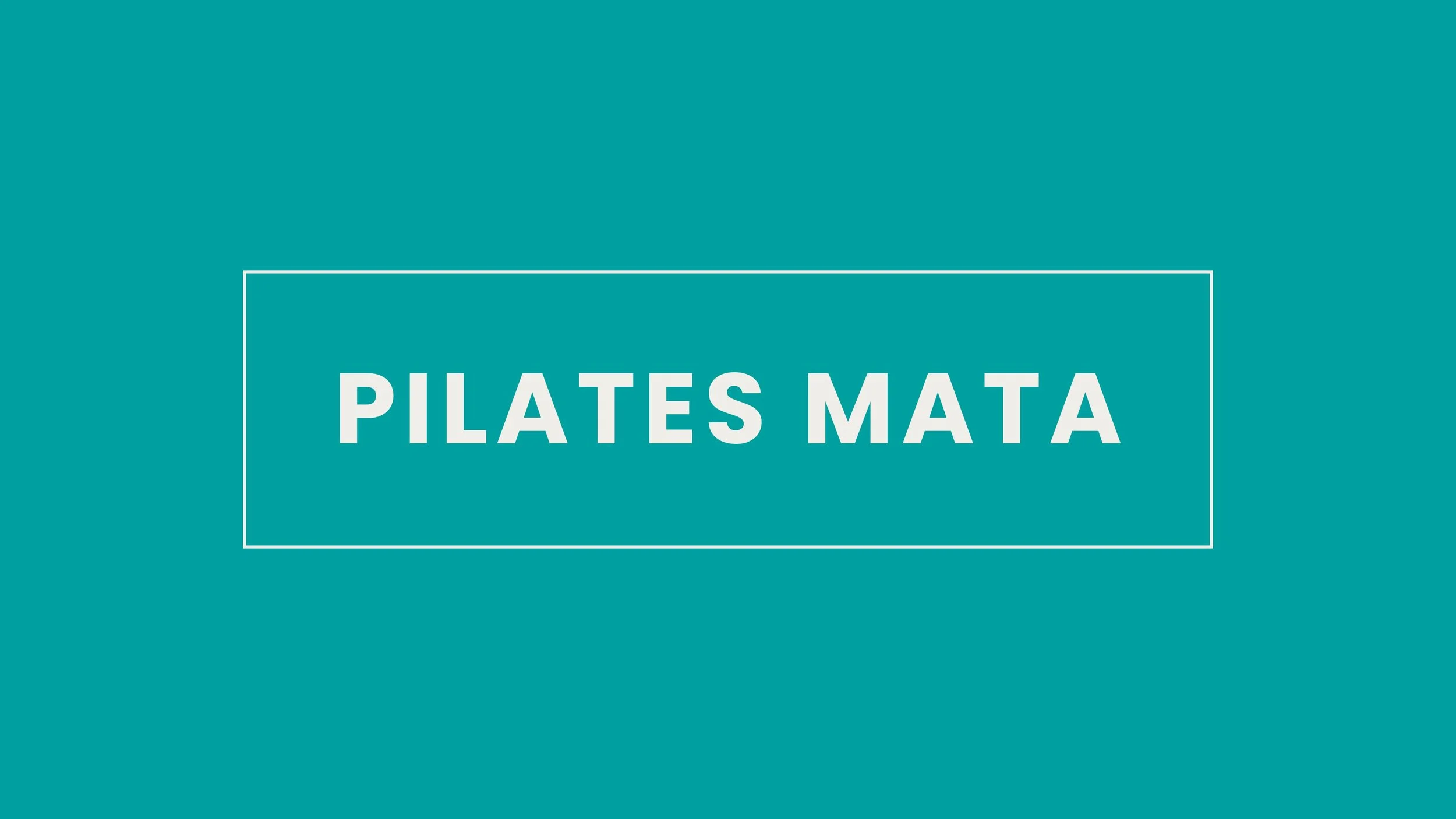 Text that says 'Pilates Mata' on a teal background.