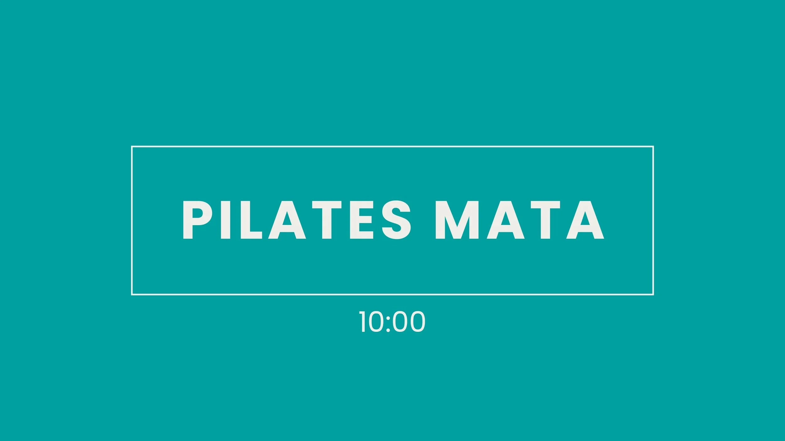 Schedule screen showing Pilates Mata class at 10:00 AM
