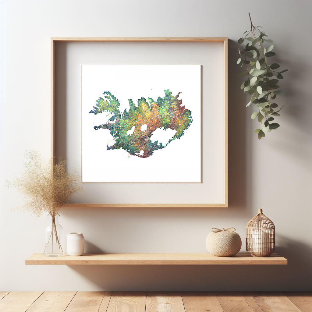 Iceland's Glaciers - Watercolour Maps Series